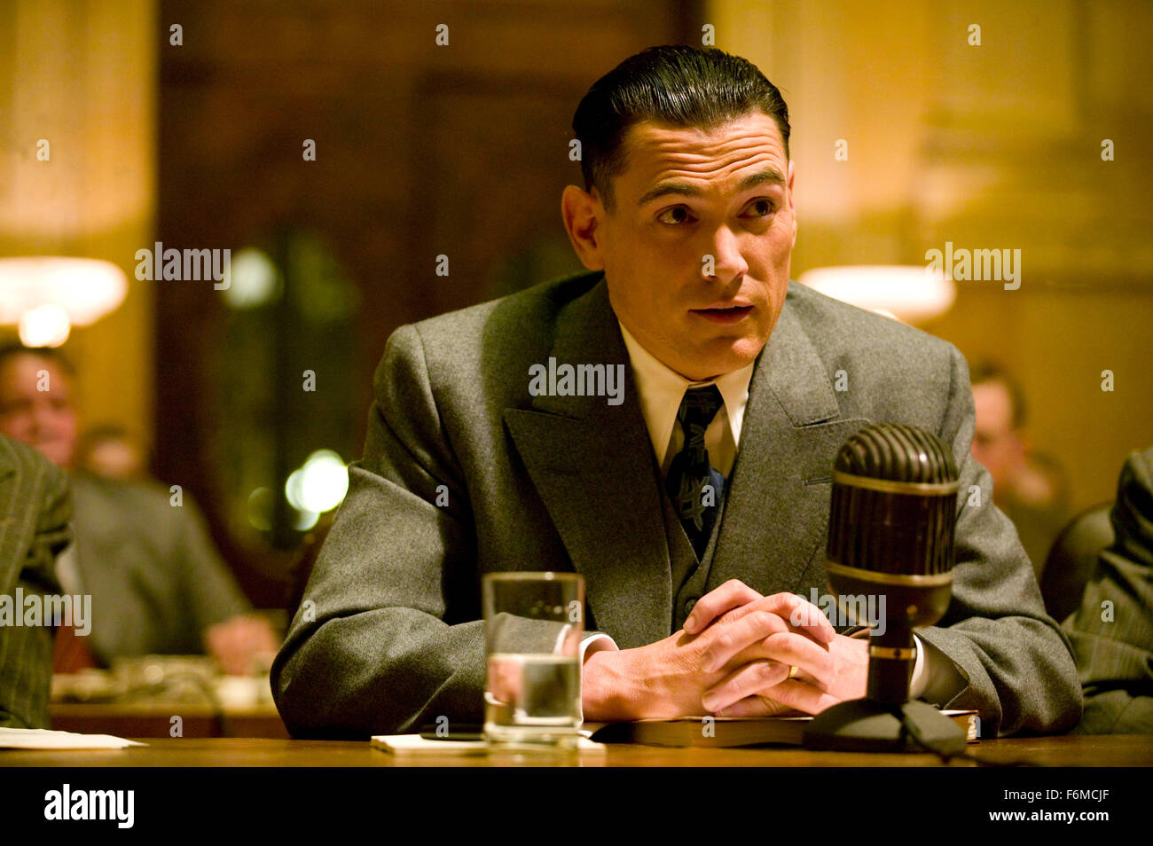 RELEASE DATE: July 1, 2009. MOVIE TITLE: Public Enemies. STUDIO: Universal Pictures. PLOT: The Feds try to take down notorious American gangsters John Dillinger, Baby Face Nelson and Pretty Boy Floyd during a booming crime wave in the 1930s. PICTURED: BILLY CRUDUP as J. Edgar Hoover. Stock Photo