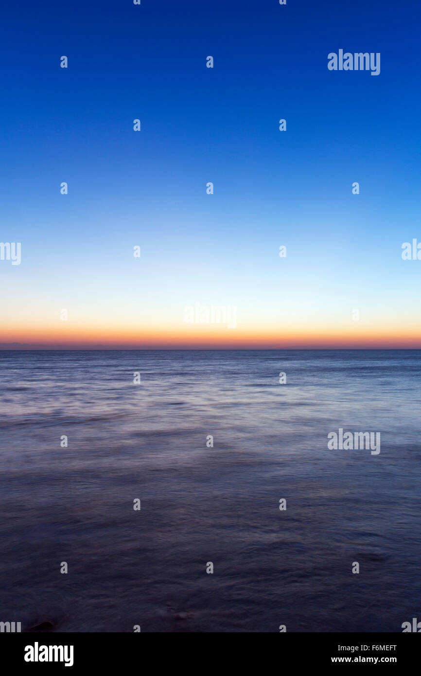 USA,Wisconsin,Door County, Fish Creek, afterglow of sunset over Green Bay from Sunset Point Stock Photo