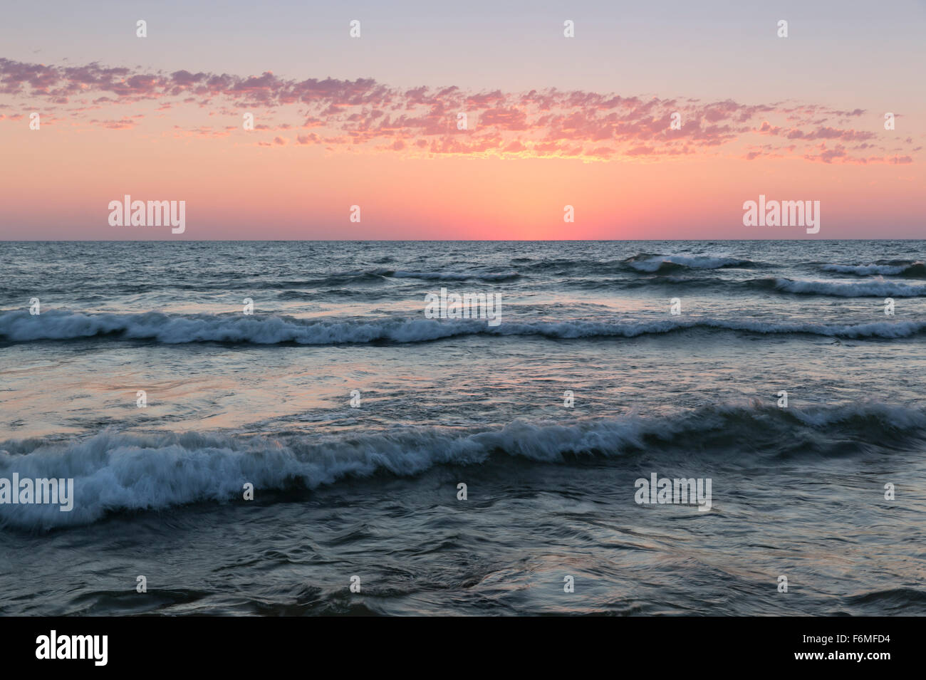 Wisconsin,Door County,Cana Island. dawn on lake Stock Photo