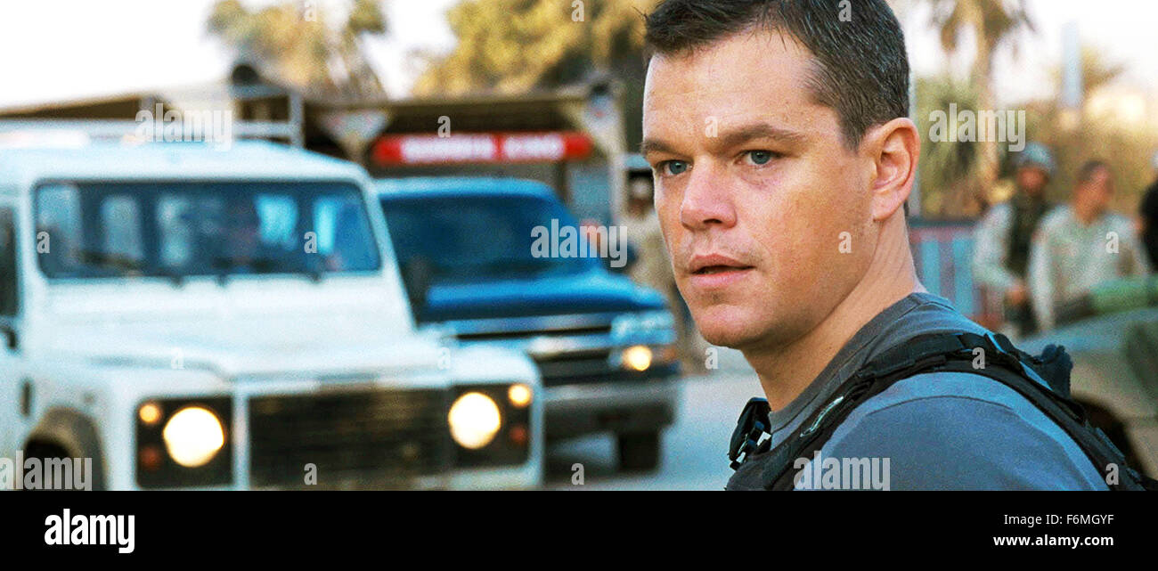 RELEASE DATE: March 12, 2010. MOVIE TITLE: Green Zone. STUDIO: Universal Pictures. PLOT: Discovering covert and faulty intelligence causes a U.S. Army officer (Damon) to go rogue as he hunts for Weapons on Mass Destruction in an unstable region. PICTURED: MATT DAMON as Chief Warrant Officer Roy Miller. Stock Photo