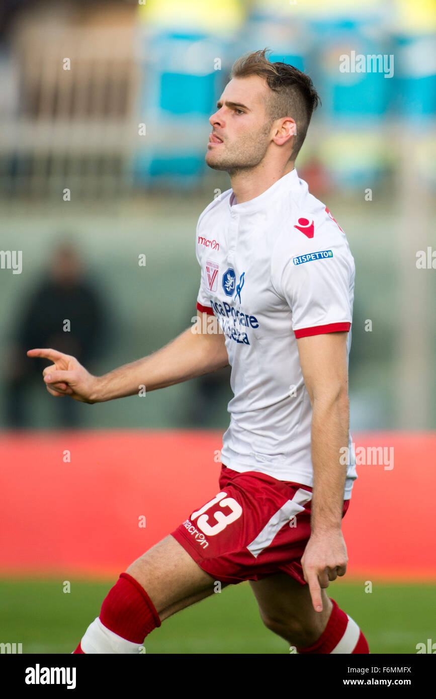 Livorno, Italy. 14th Nov, 2015. Filip Raicevic (Vicenza) Football/Soccer :  Filip Raicevic of Vicenza celebrates after scoring their 1st goal during  the Italian \, image size:867x1390