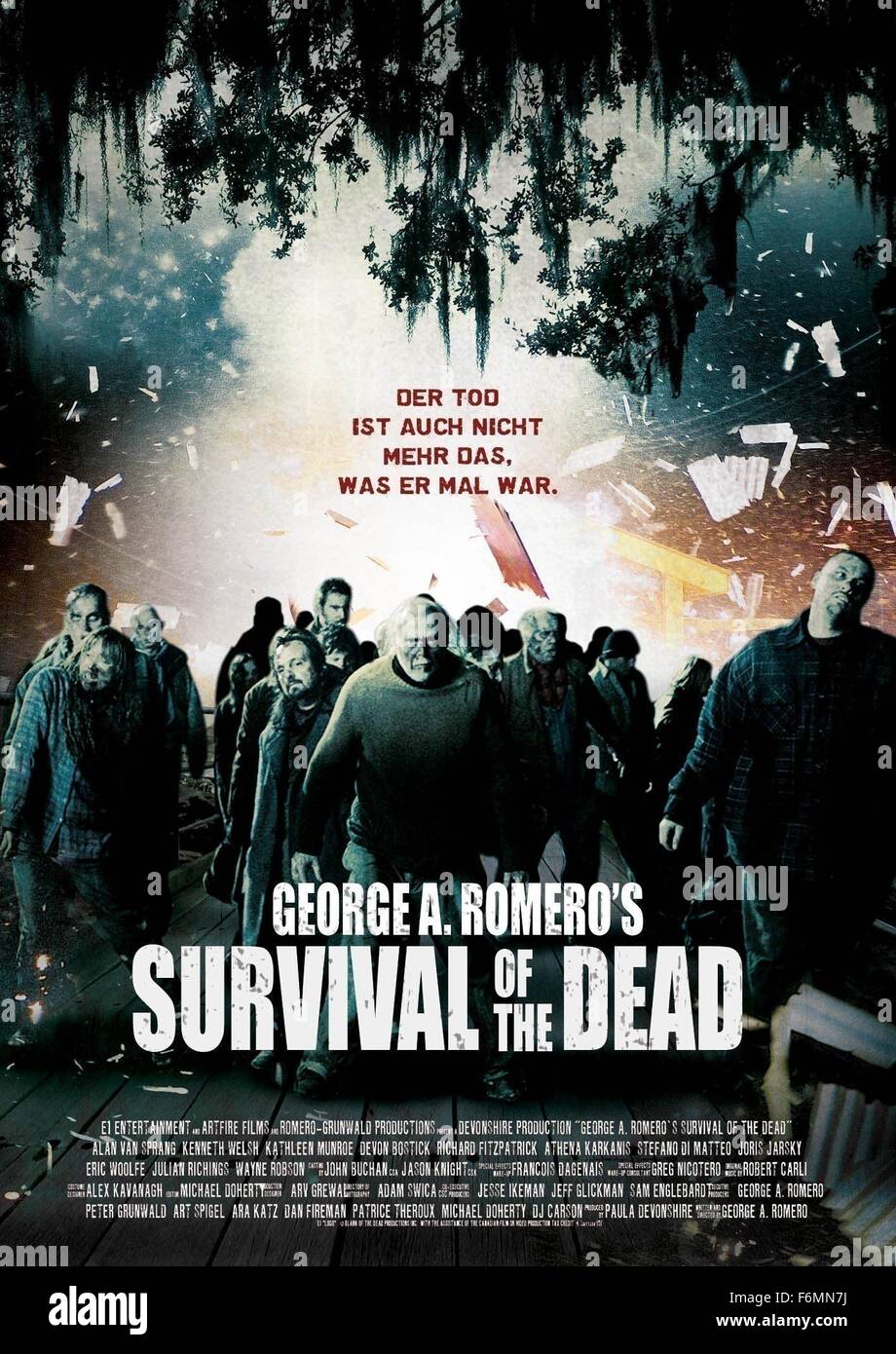 RELEASE DATE: 6 May 2010. MOVIE TITLE: Survival of the Dead. STUDIO: Blank  of the Dead Productions. PLOT: On an island off the coast of North America,  local residents simultaneously fight a