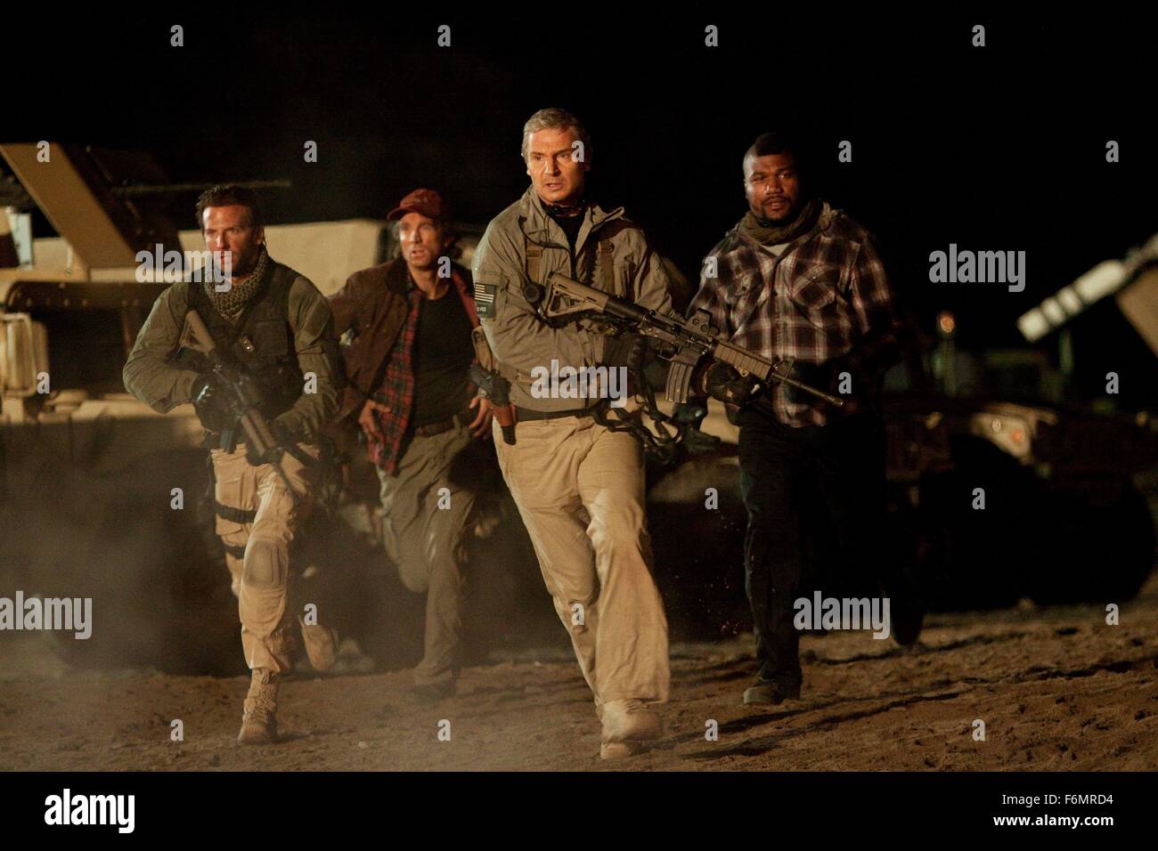 RELEASE DATE: 11 June 2010. TITLE: The A-Team. STUDIO: Twentieth Century Fox. PLOT: A group of Iraq War veterans looks to clear their name with the U.S. military, who suspect the four men of committing a crime for which they were framed. PICTURED: LIAM NEESON as Col. John 'Hannibal' Smith with QUINTON 'RAMPAGE' JACKSON as Cpl. Bosco 'B.A.' Baracus, SHARLTO COPLEY as Murdock and BRADLEY COOPER as Lt. Templeton 'Faceman' Peck. Stock Photo