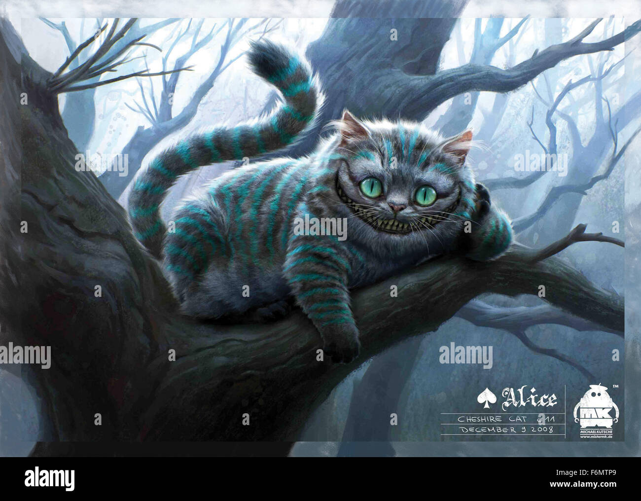 RELEASE DATE: March 5, 2010   MOVIE TITLE: Alice in Wonderland   STUDIO: Walt Disney Pictures   DIRECTOR: Tim Burton   PLOT: 19-year-old Alice returns to the magical world from her childhood adventure, where she reunites with her old friends and learns of her true destiny: to end the Red Queen's reign of terror   PICTURED: Cheshire Cat concept art   (Credit Image: c Walt Disney Pictures/Entertainment Pictures) Stock Photo