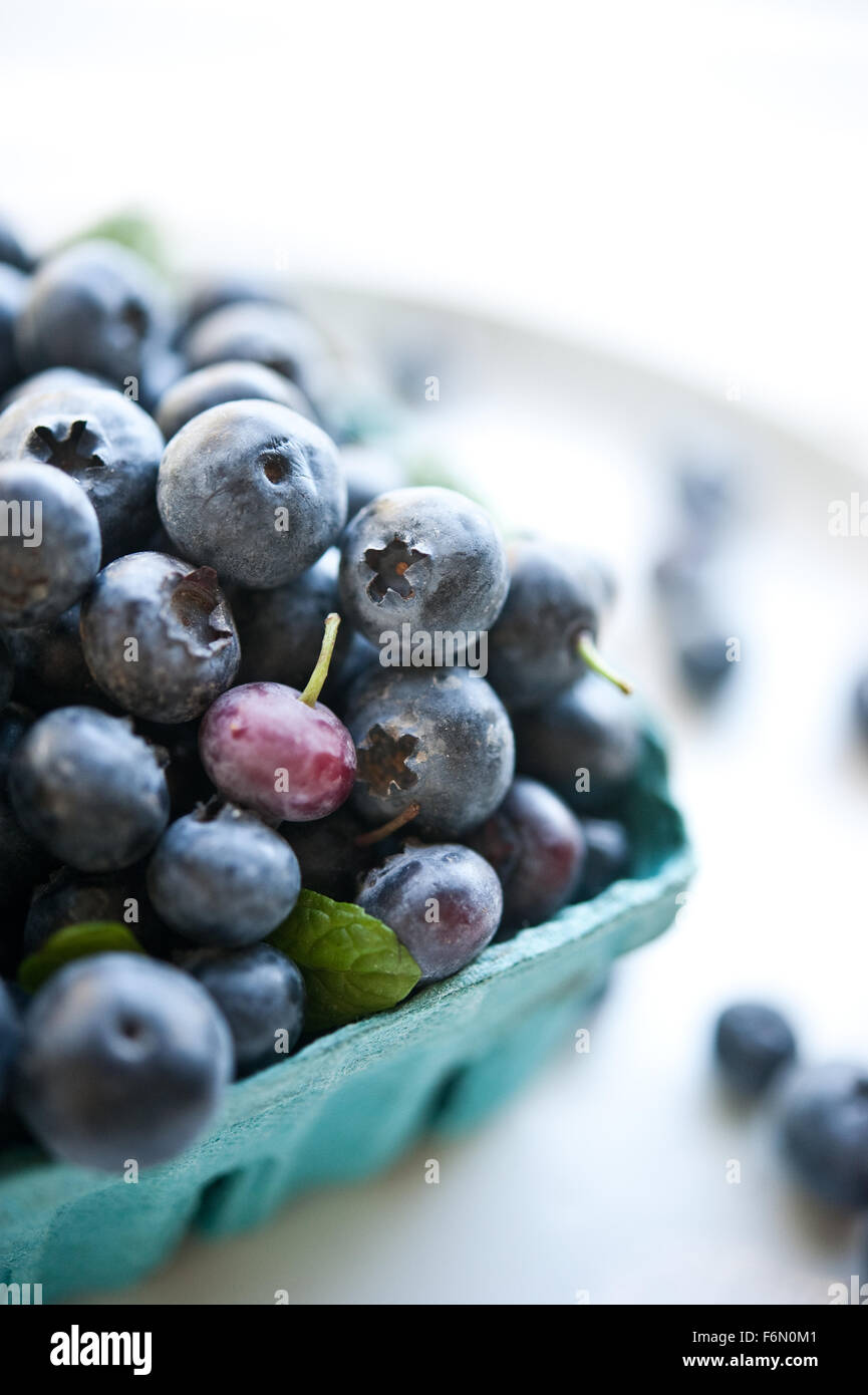 Fresh farmers' market blueberries Stock Photo