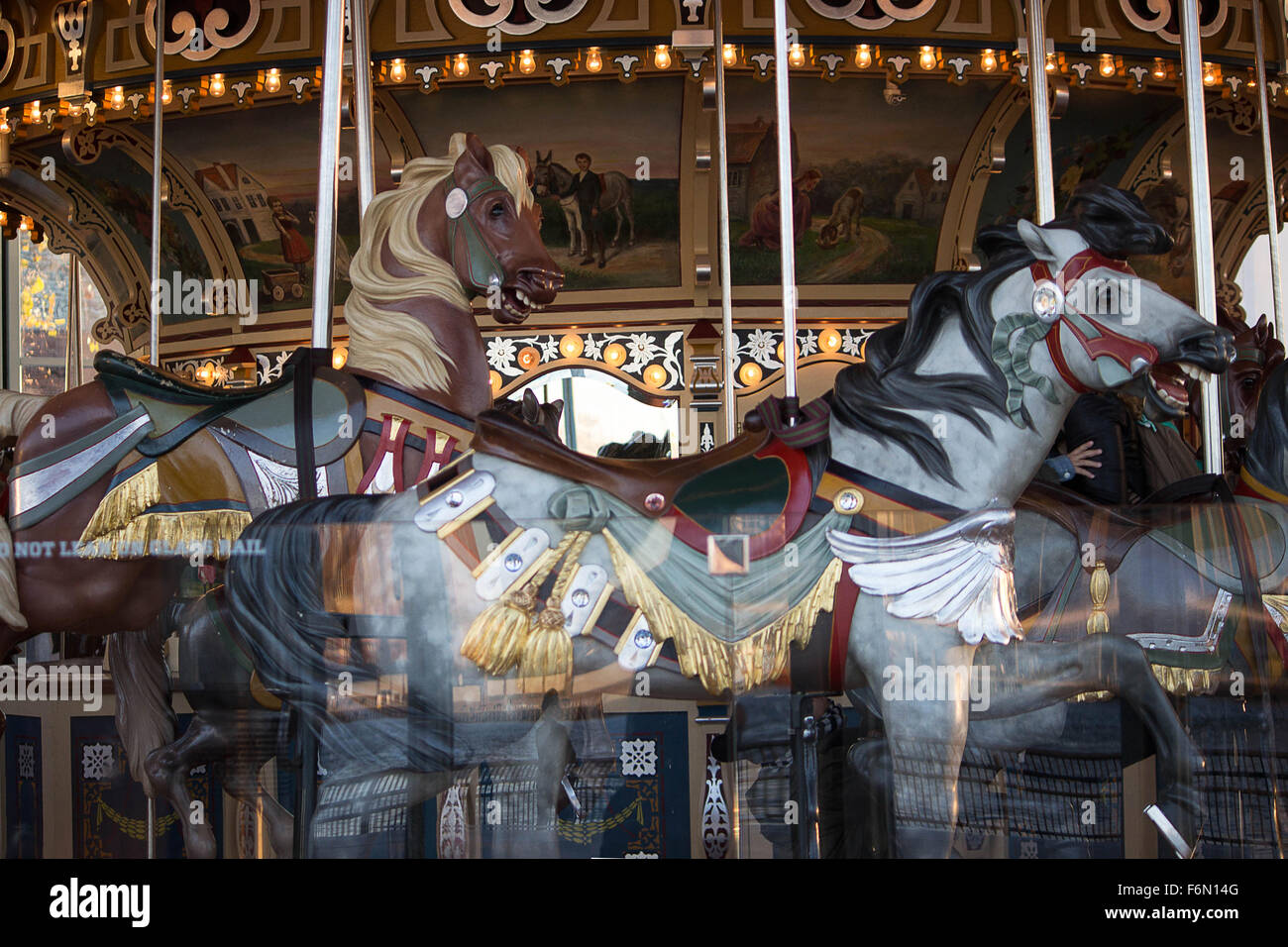 Jane's Carousel Brooklyn NY A detailed view of some of the rides on