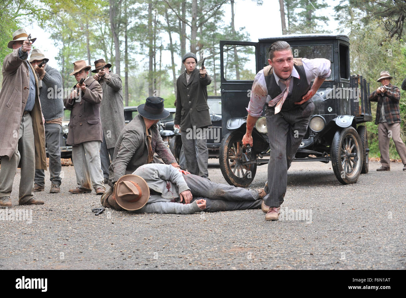 RELEASE DATE: August 31, 2012   MOVIE TITLE: Lawless   STUDIO: The Weinstein Company   DIRECTOR: John Hillcoat  PLOT: Set in the Depression-era Franklin County, Virginia, a bootlegging gang is threatened by authorities who want a cut of their profits   PICTURED: SHIA LABEOUF as Jack Bondurant   (Credit Image: c The Weinstein Company/Entertainment Pictures) Stock Photo