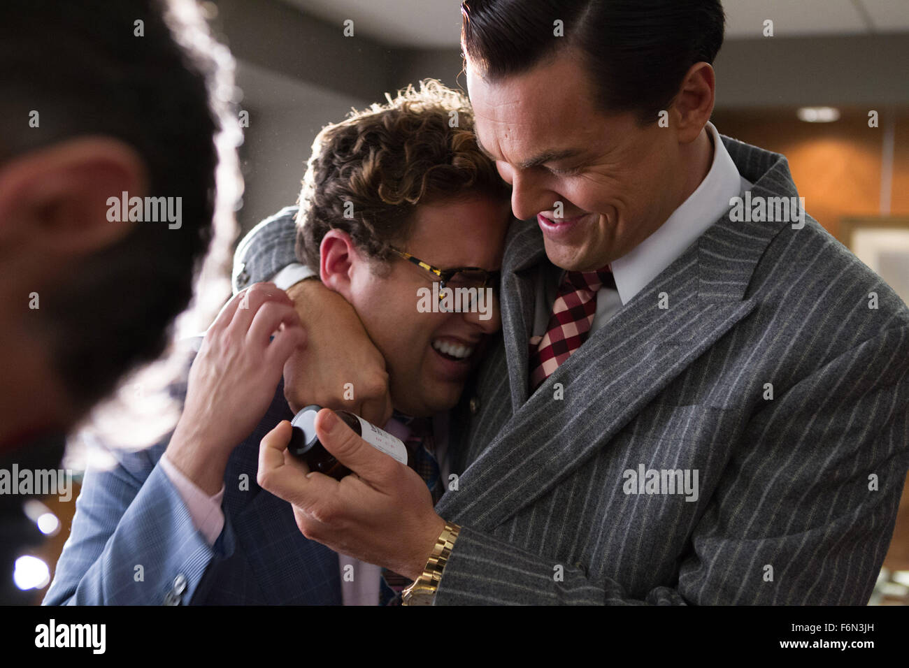 RELEASE DATE: November 15, 2013 TITLE: The Wolf Of Wall Street STUDIO: Paramount Pictures DIRECTOR: Martin Scorsese PLOT: Based on the true story of Jordan Belfort, from his rise to a wealthy stockbroker living the high life to his fall involving crime, corruption and the federal government PICTURED: JONAH HILL as Danny and LEONARDO DICAPRIO as Jordan Belfort (Credit Image: c Paramount Pictures/Entertainment Pictures) Stock Photo