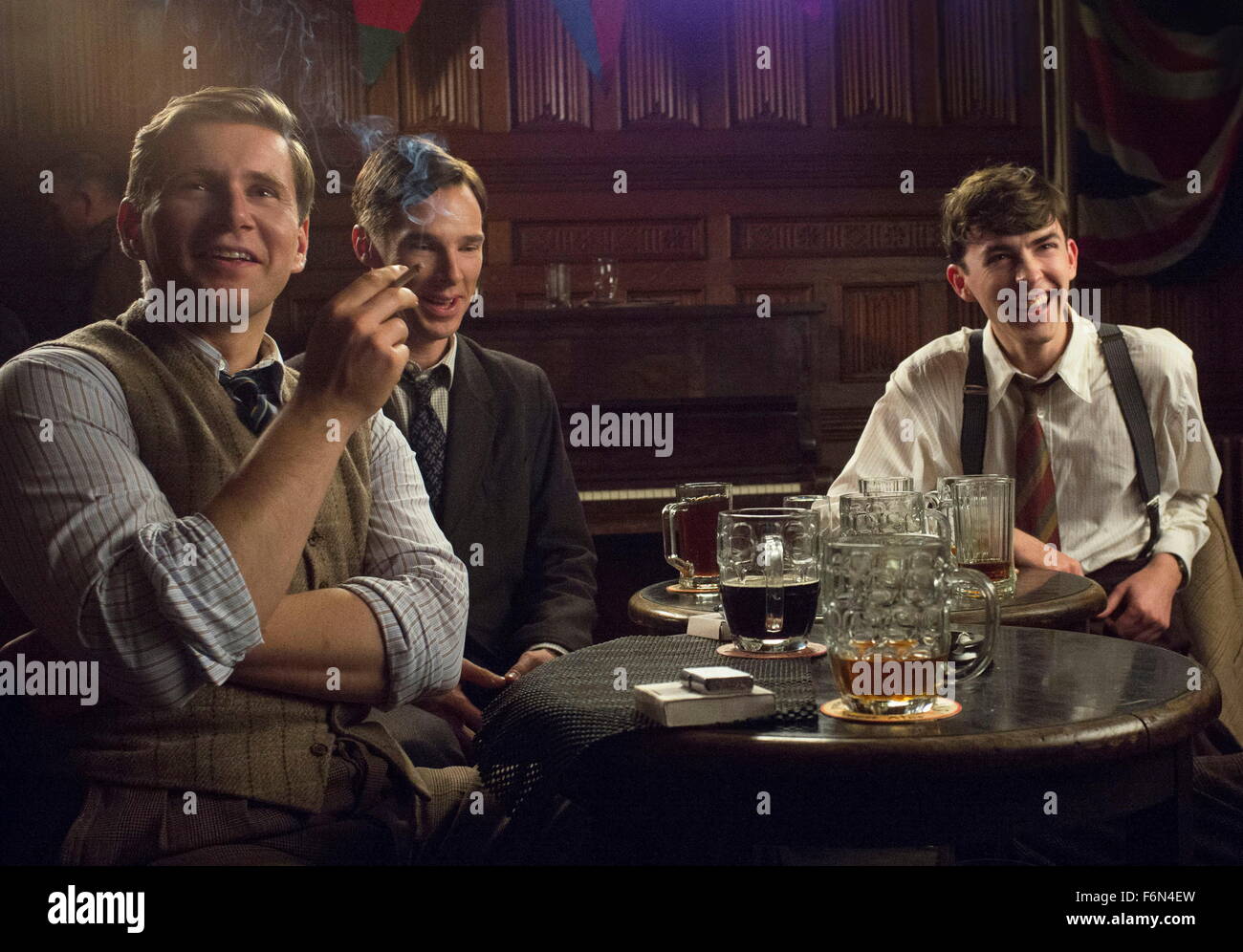 Jan 15, 2015 - Academy Award Best Picture Nomination - The Imitation Game- PICTURED: (L-R) ALLEN LEECH as John Cairncross, BENEDICT CUMBERBATCH as Alan Turing and MATTHEW BEARD as Peter Hilton. (Credit: c The Weinstein Company/Entertainment Pictures) Stock Photo