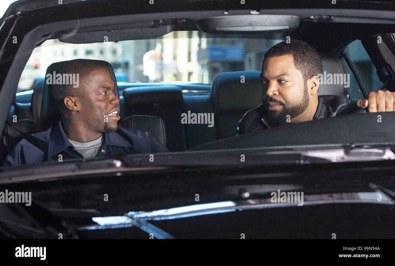 RELEASE DATE: January 17, 2014 MOVIE TITLE: Ride Along STUDIO: Universal Pictures DIRECTOR: Tim Story PLOT: Fast-talking security guard Ben joins his cop brother-in-law James on a 24-hour patrol of Atlanta in order to prove himself worthy of marrying Angela, James' sister PICTURED: ICE CUBE as James Payton and KEVIN HART as Ben Barber (Credit Image: c Universal Pictures/Entertainment Pictures) Stock Photo