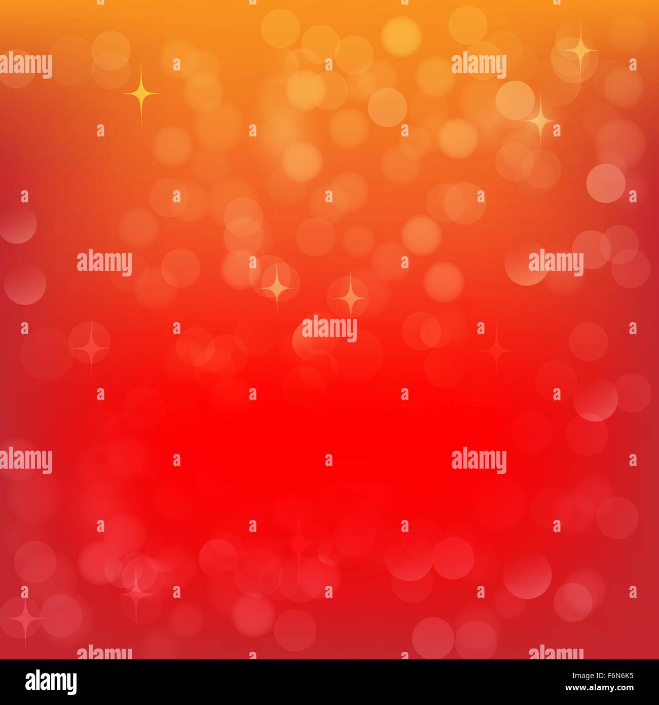 Red Christmas Abstract Background with Speckles and Light Golden Bokeh Effect Stock Vector