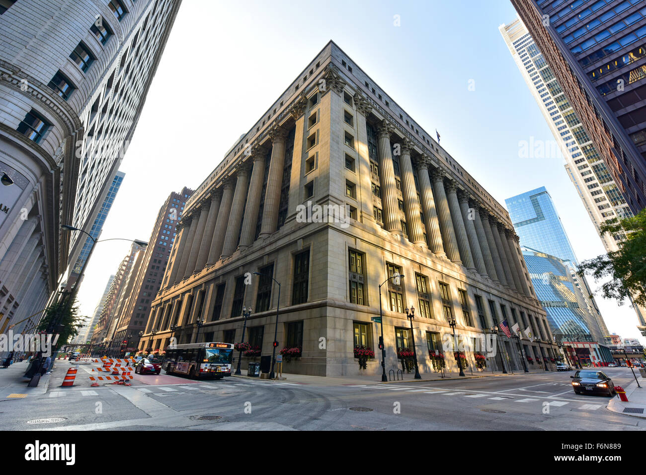 Chicago September 6, 2015 Chicago City Hall building exterior Stock