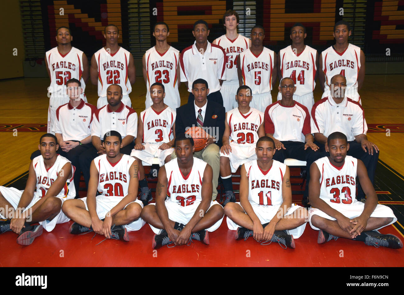 Members of Northpoint HS basketball team in Maryland Stock Photo
