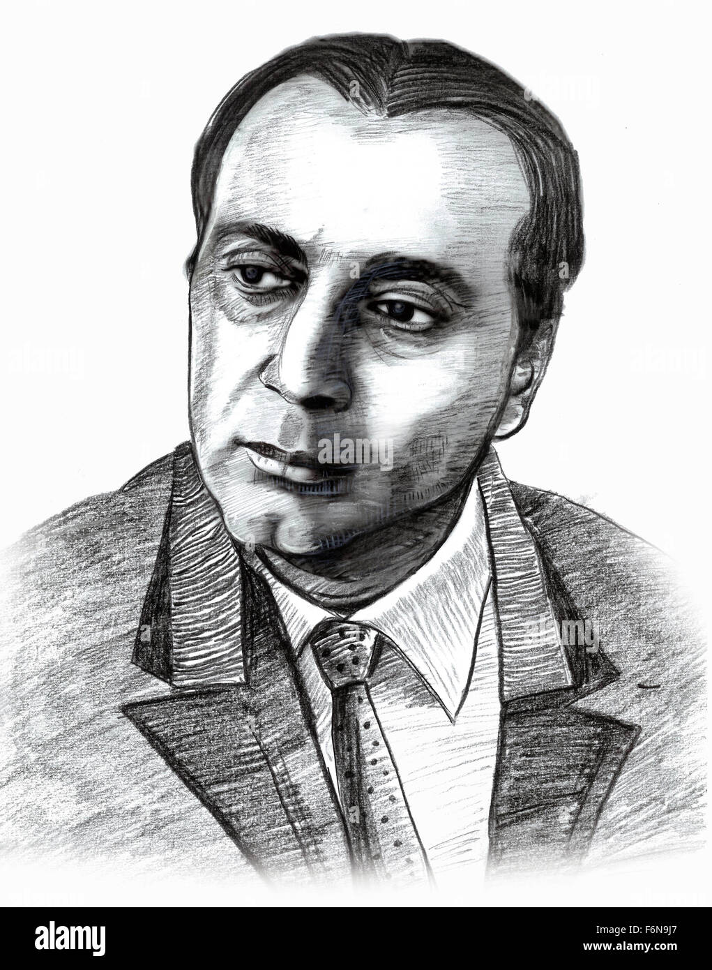 Dr Homi Jehangir Bhabha sketch, India Stock Photo
