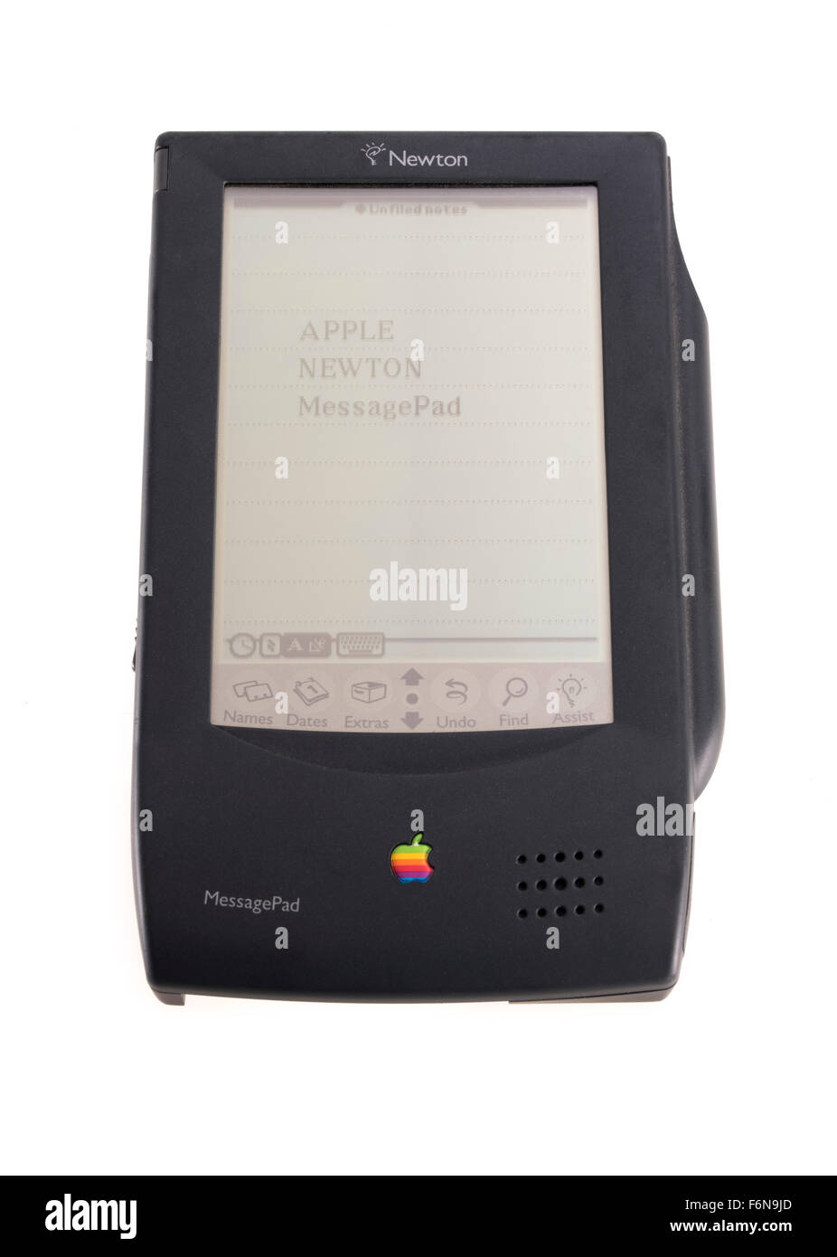 Apple Newton MessagePad H1000 1993 Apple Computer, Inc. Cupertino, California. Made in Japan One of the first  PDAs Stock Photo