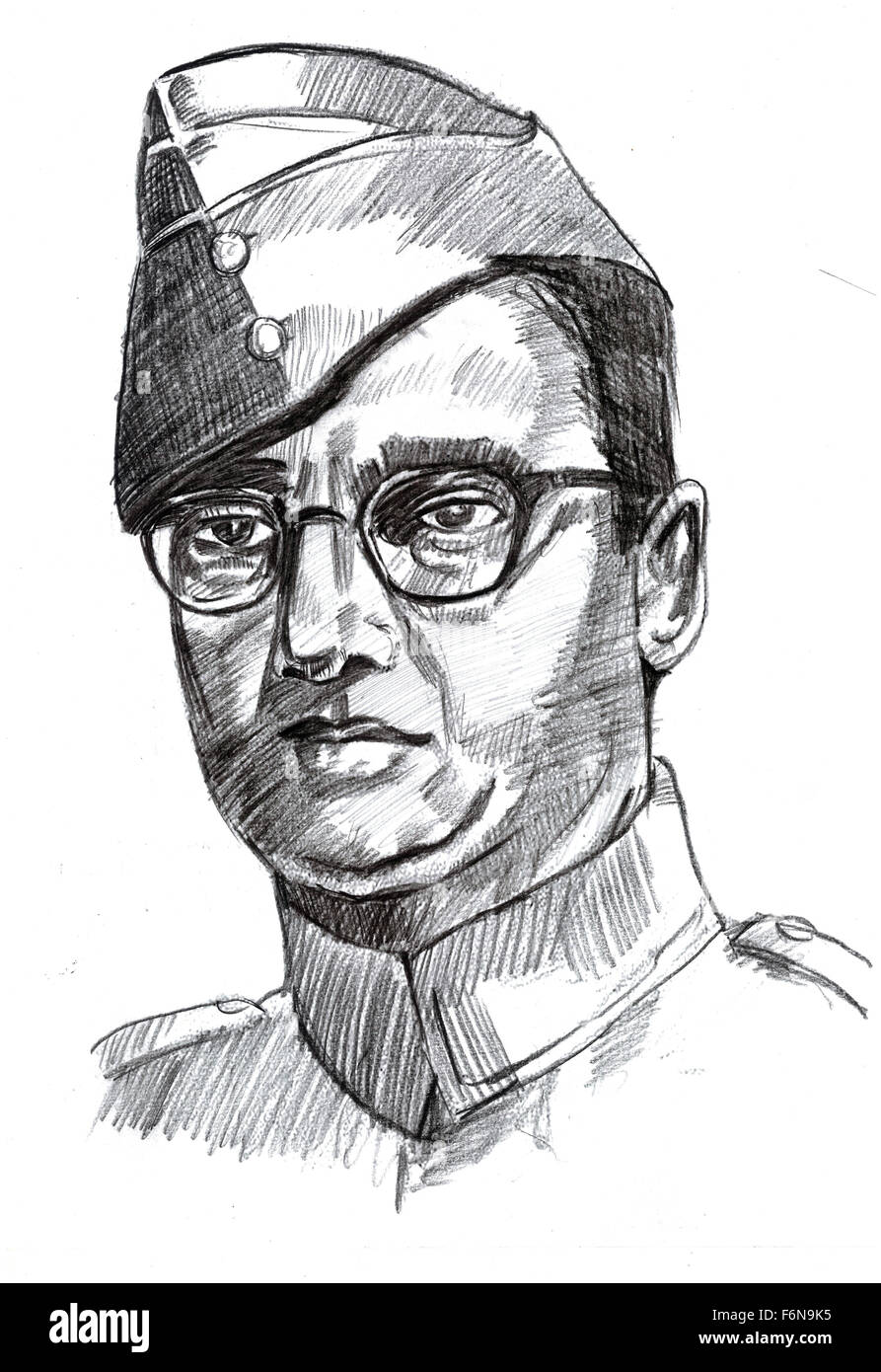 Netaji subhash chandra bose sketch stock photos netaji subhash