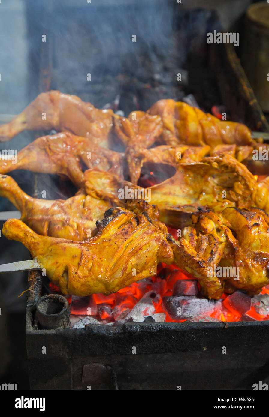 Grilled chicken Legs on the charcoal grill Stock Photo Alamy