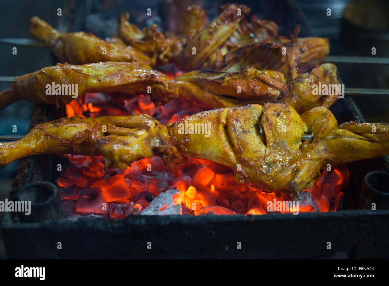 Grilled chicken Legs on the charcoal grill Stock Photo Alamy