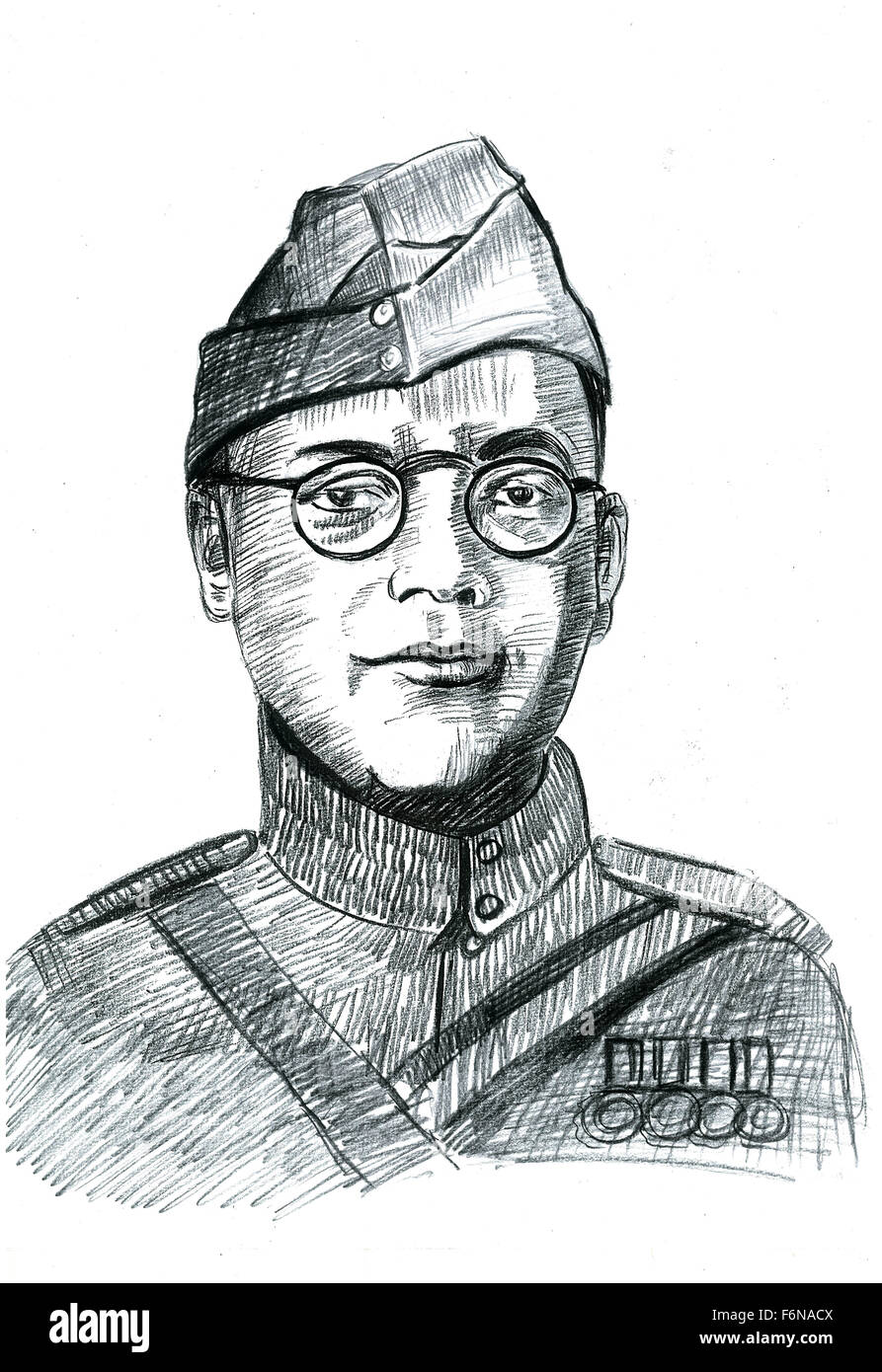 Perfect Pencil Sketch Of Netaji Subhash Chandra Bose  DesiPainterscom