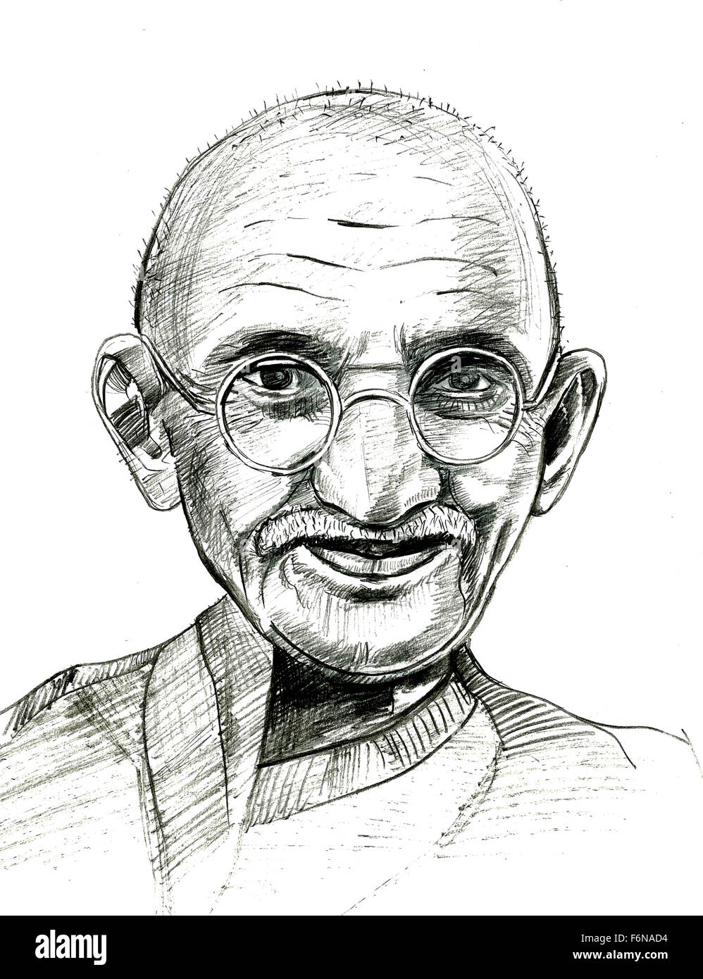 Mohandas karamchand gandhi sketch hi-res stock photography and ...