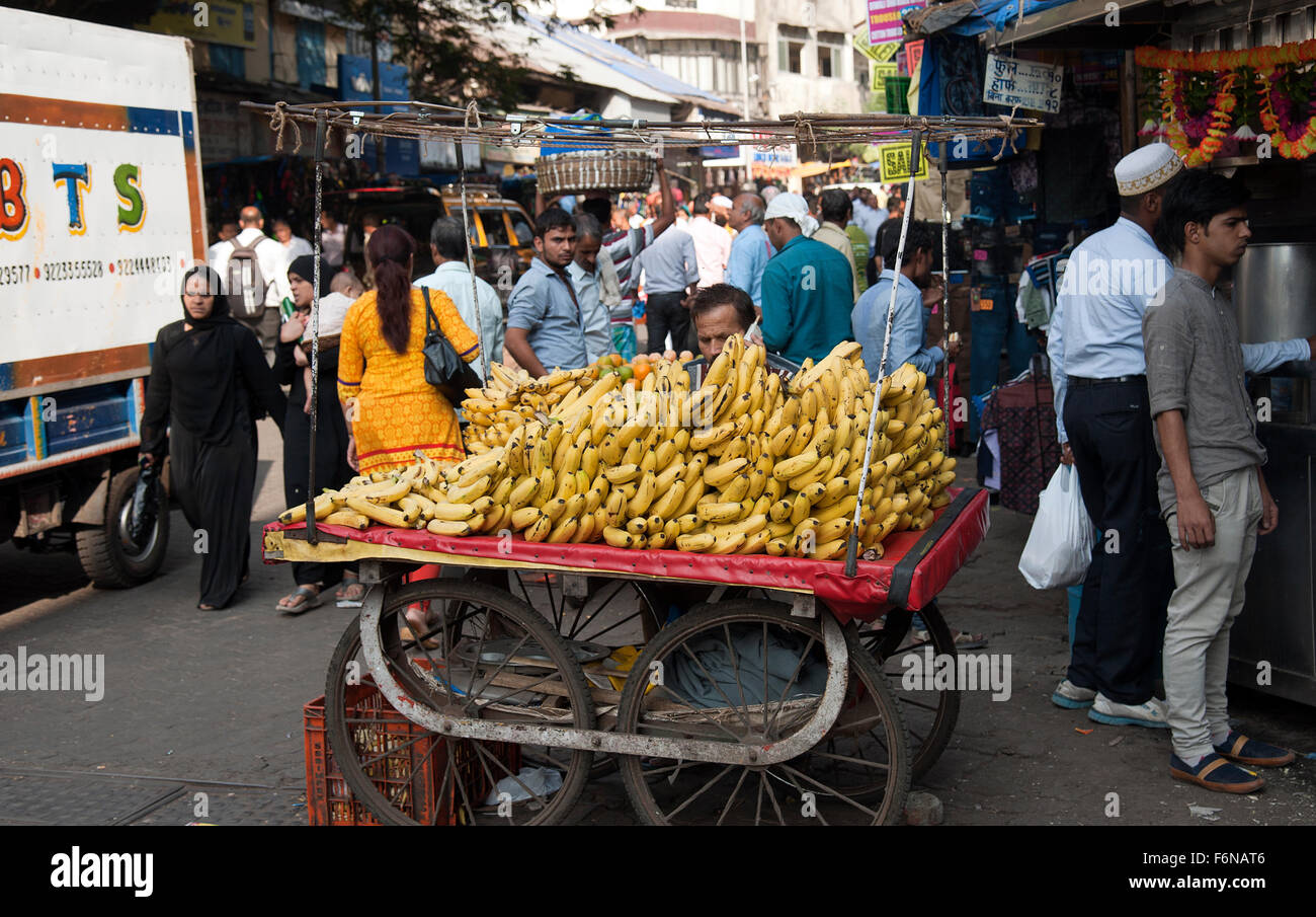 The of Banana seller was taken in Mumbai, India Stock Photo