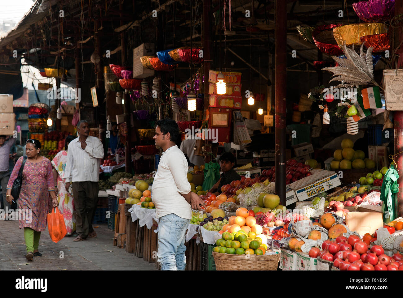 The image of Fruit shop was taken in Crawford Market, Mumbai, India ...