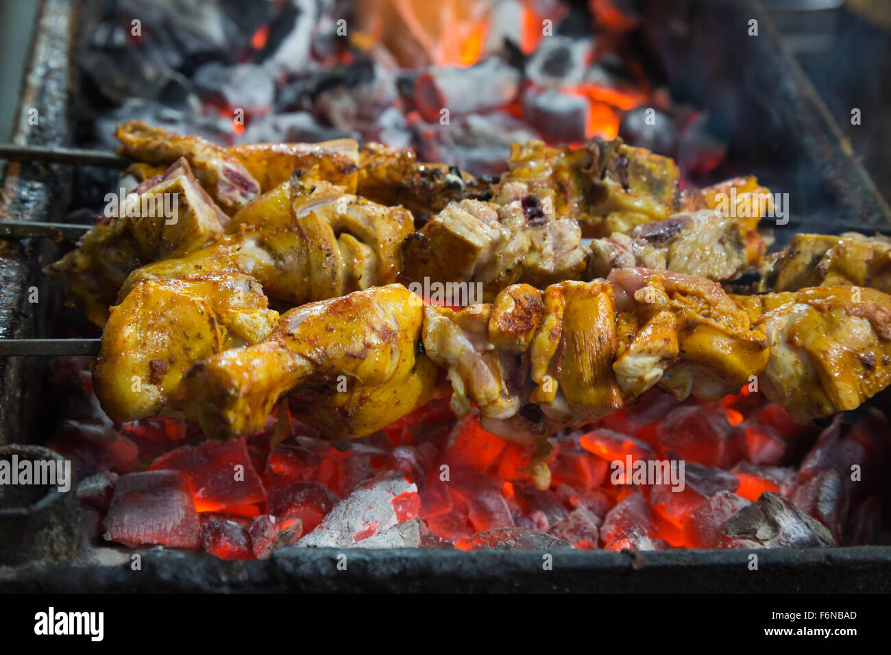 Grilled chicken Legs on the charcoal grill Stock Photo Alamy