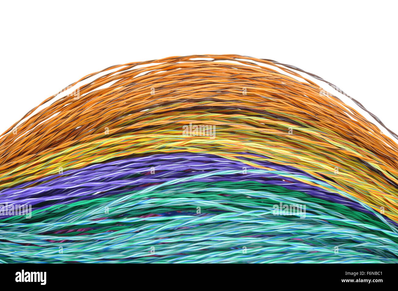 Computer network color wires isolated on white background Stock Photo ...