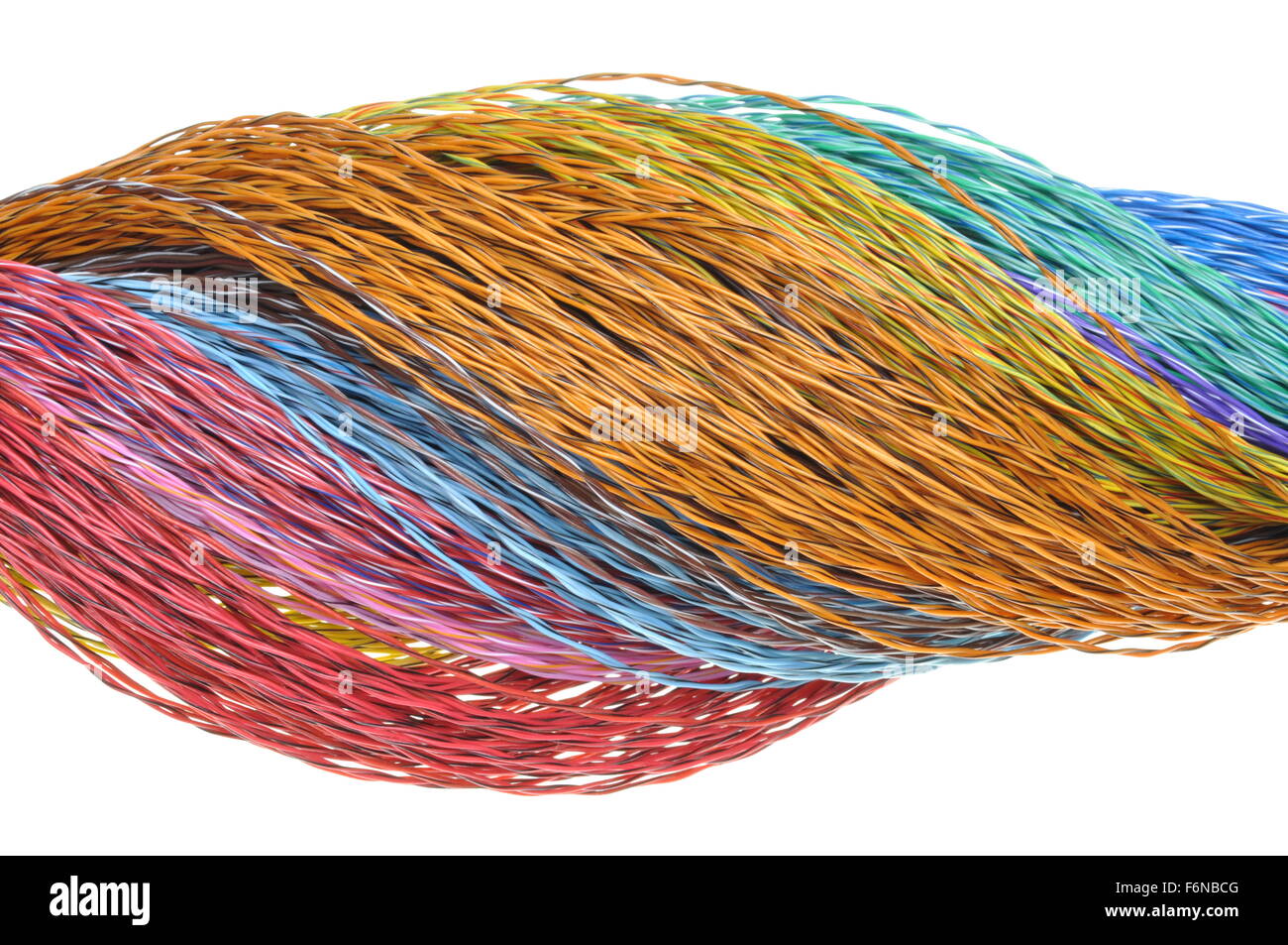 Computer network color wires isolated on white background Stock Photo ...