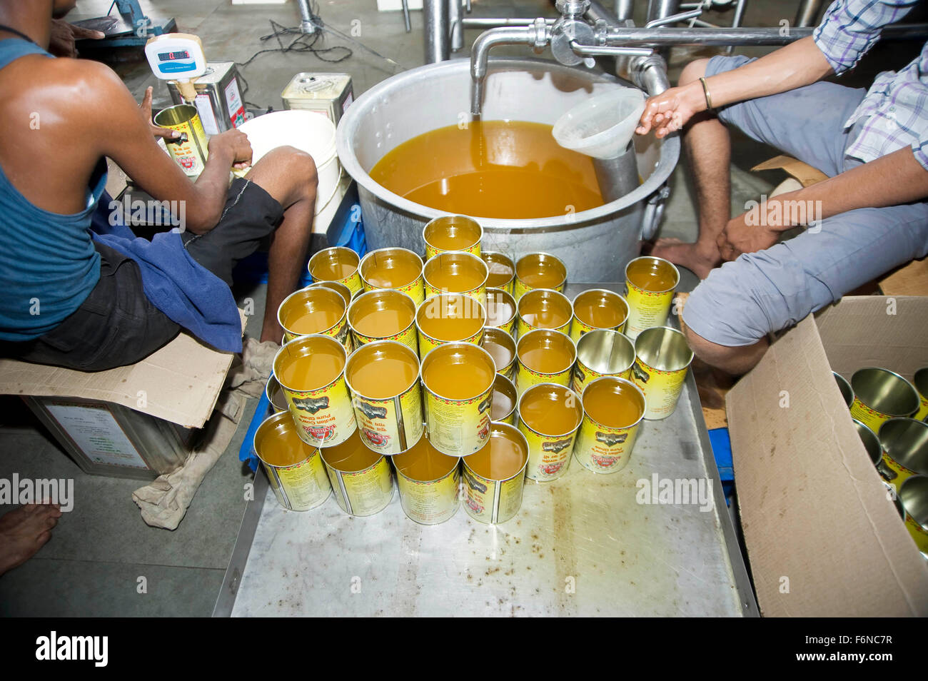Cow ghee factory, pathmeda, godham, rajasthan, india, asia Stock Photo