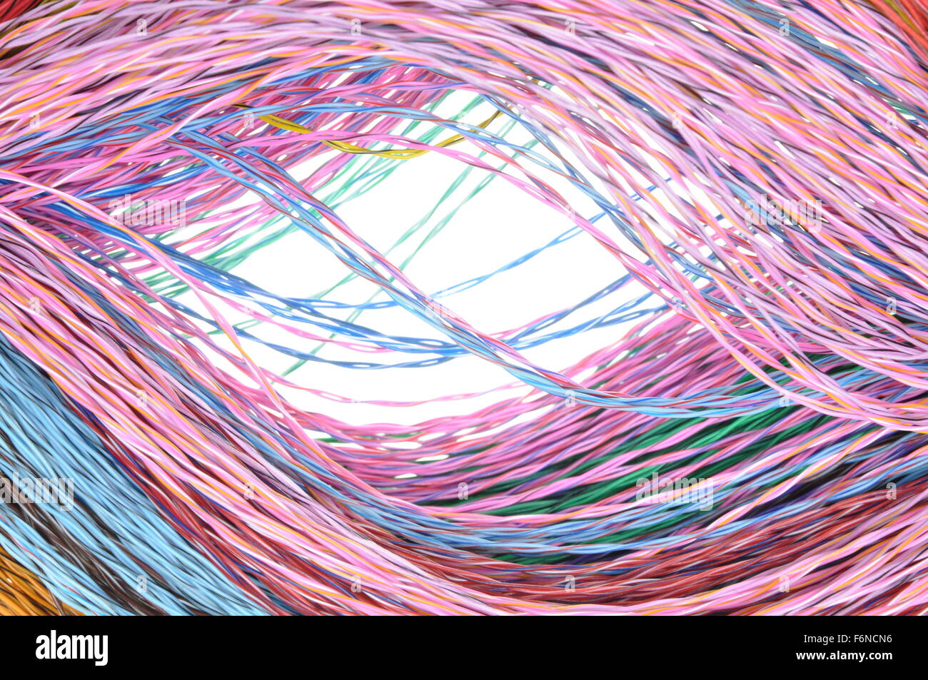 Computer network color wires isolated on white background Stock Photo ...