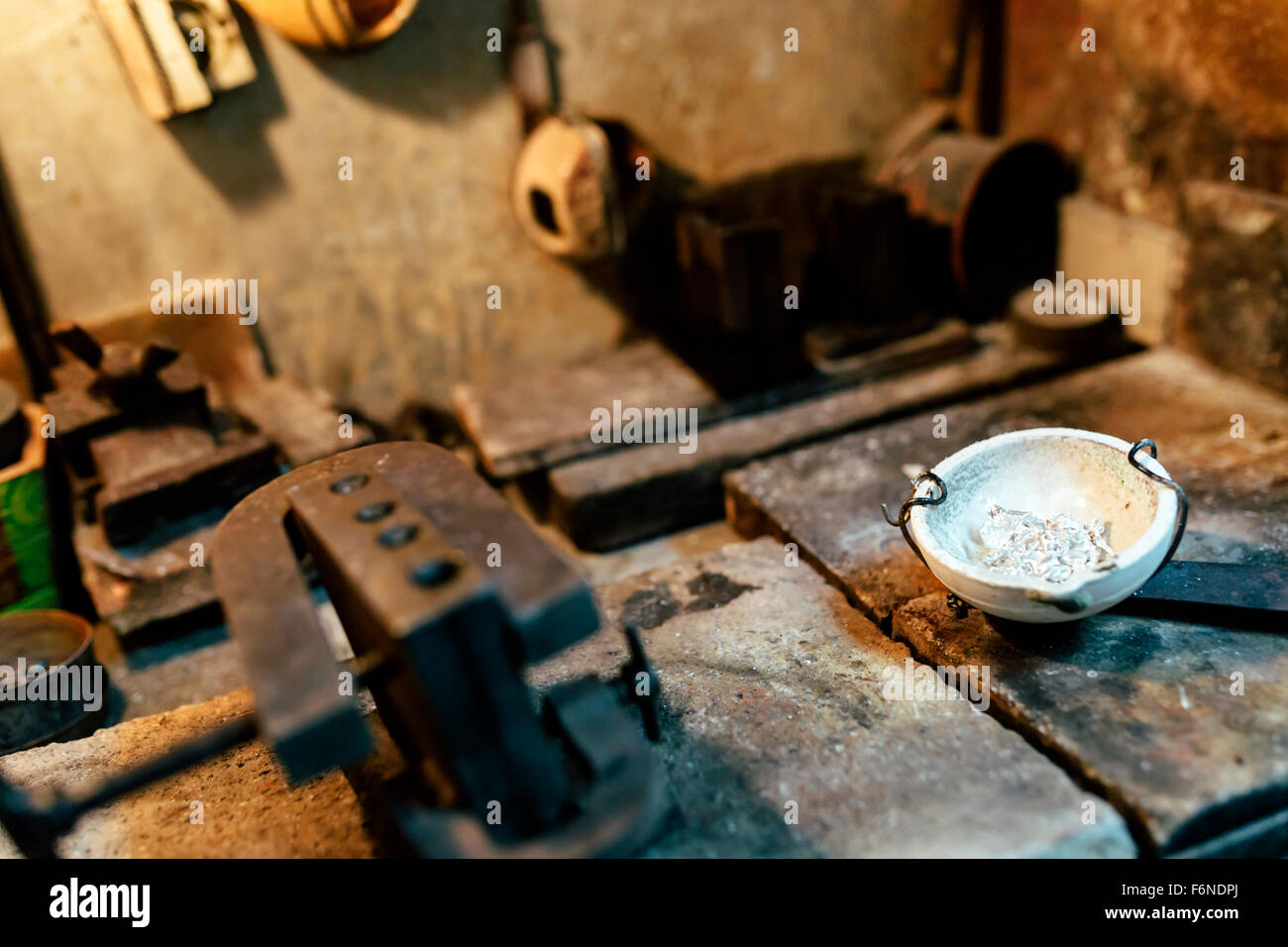 Tools used by jewelers in a furnace Stock Photo Alamy