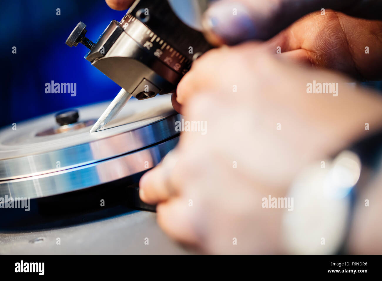 Precise sharpening with whet Stock Photo