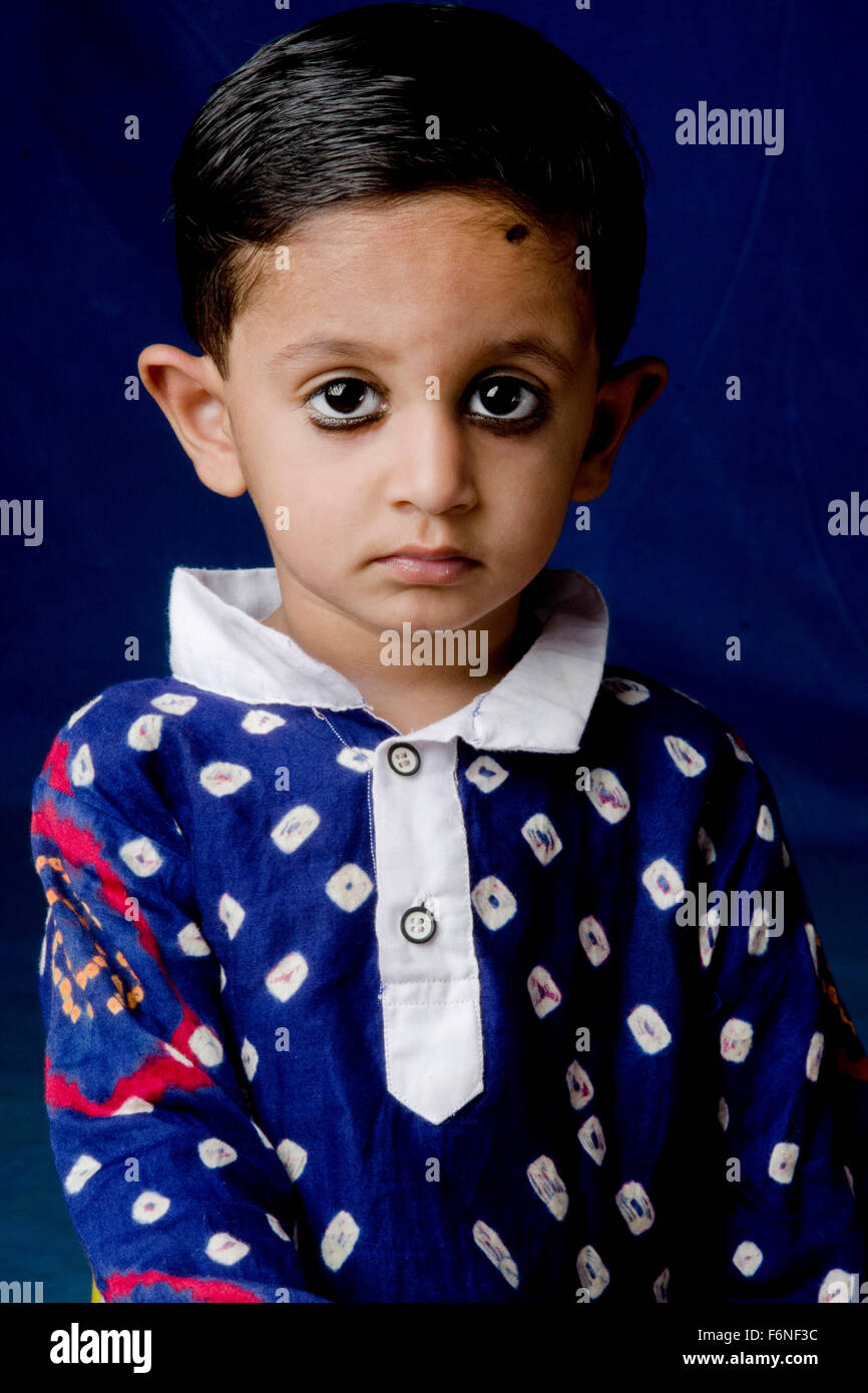 Boy with eye kajal, eye kajol, eye kohl, MR#786 Stock Photo