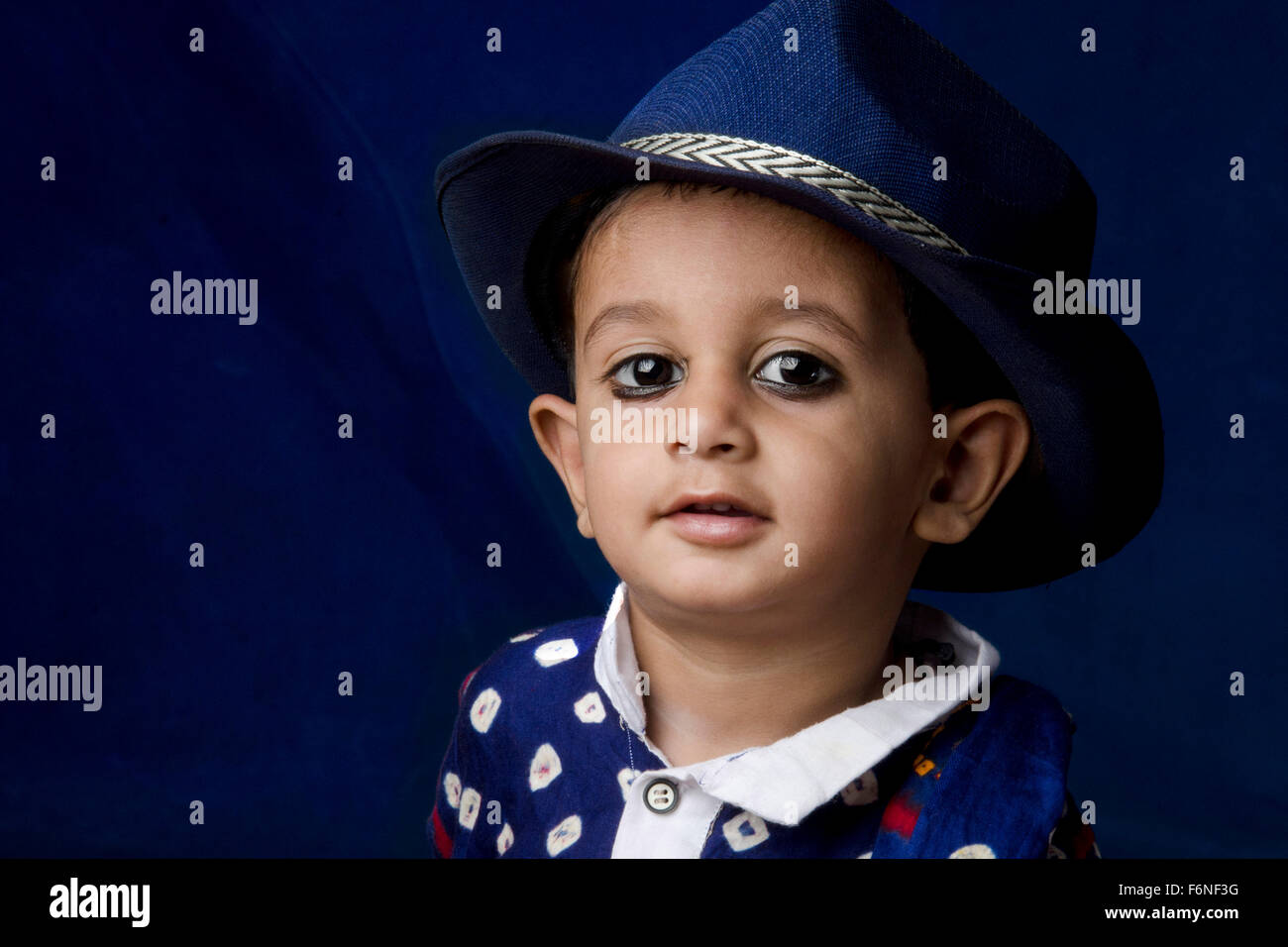 Boy with eye kajal, eye kajol, eye kohl, MR#786 Stock Photo