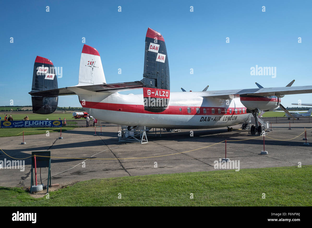 Tail end view of Airspeed Ambassador airliner from the 1950s in UK Stock Photo