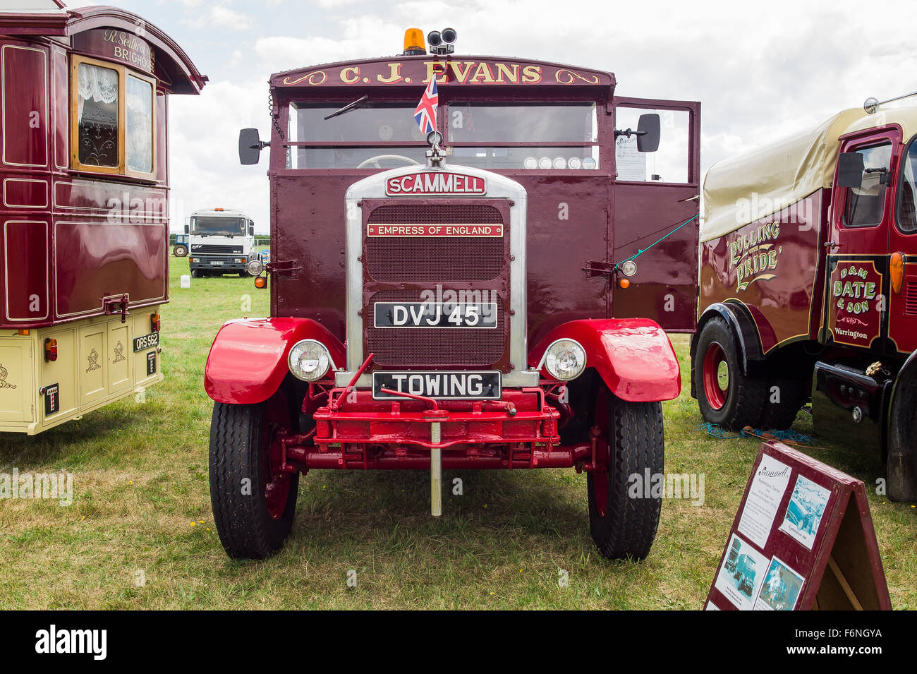 Old Scammell truck on display at an English country show Stock Photo