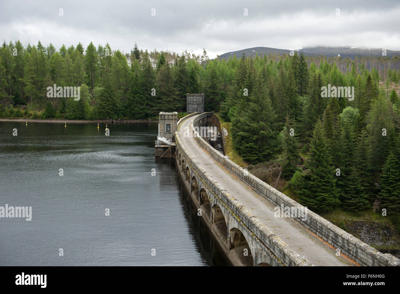 Laggan Dam at the western edn of Loch Moy built in 1934 Stock Photo