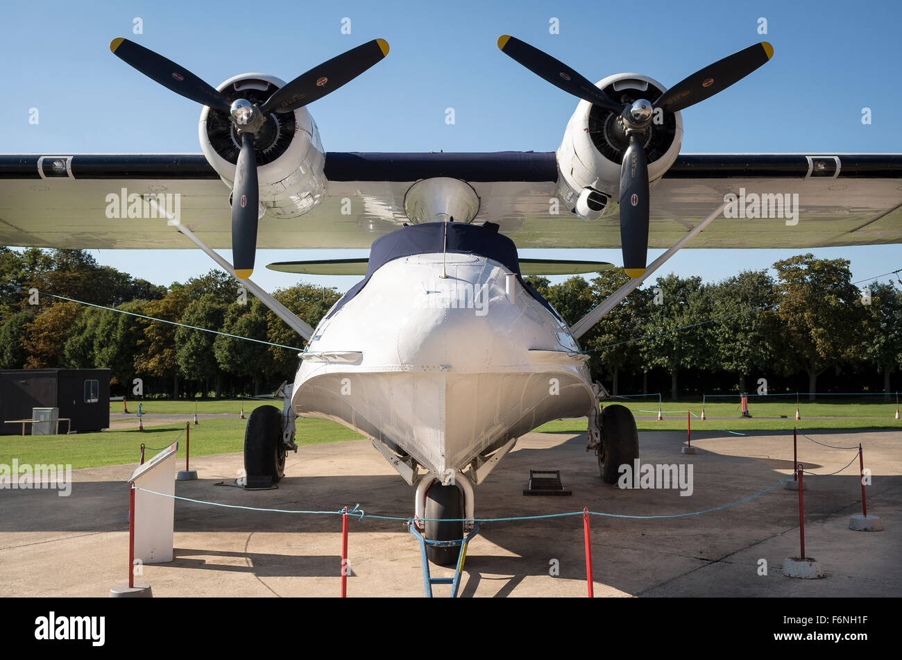 Front view of Consolidated Catalina amphibian aircraft from WWII Stock