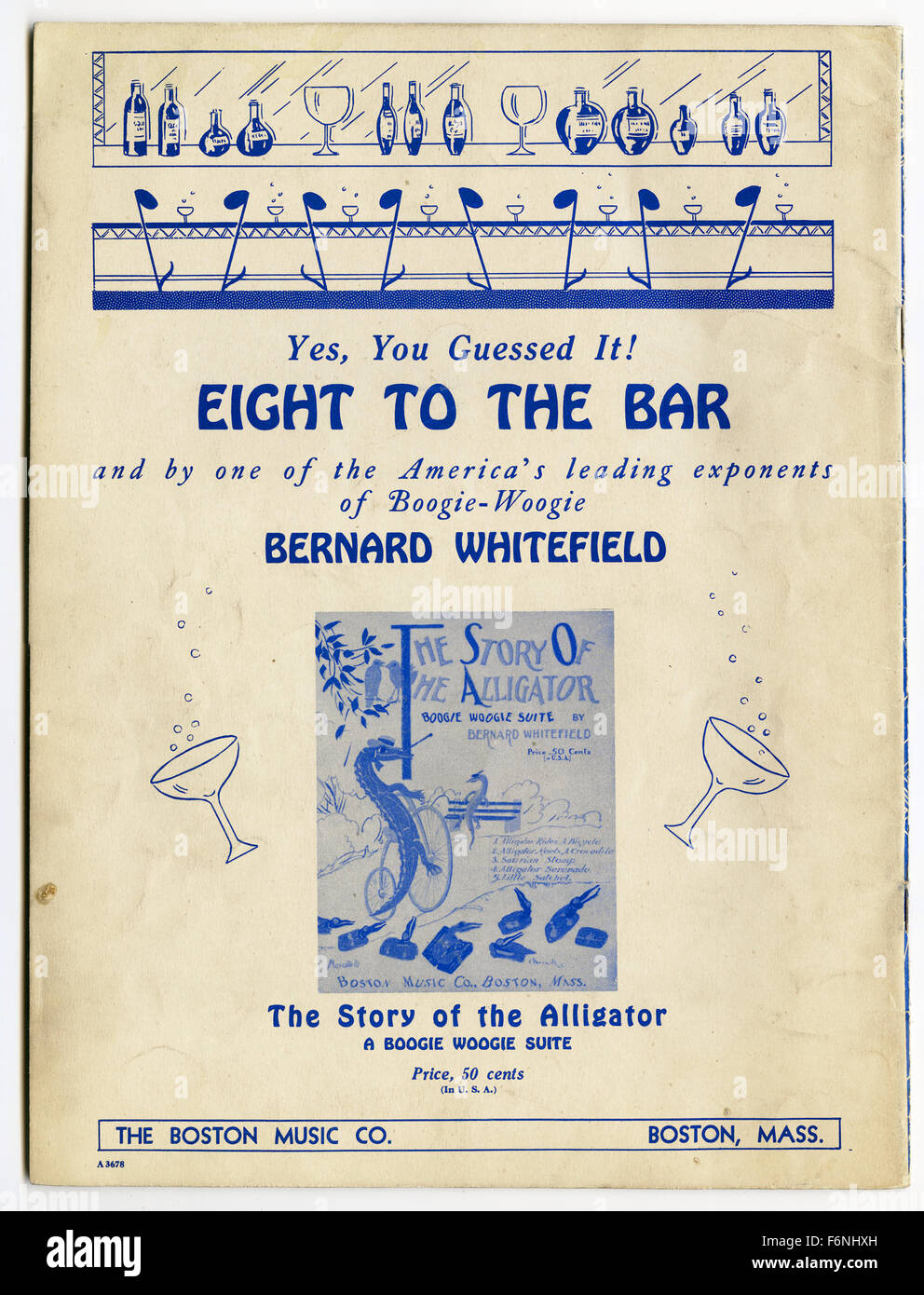 1943 advertisement for piano sheet music "Story of the Alligator Stock  Photo - Alamy