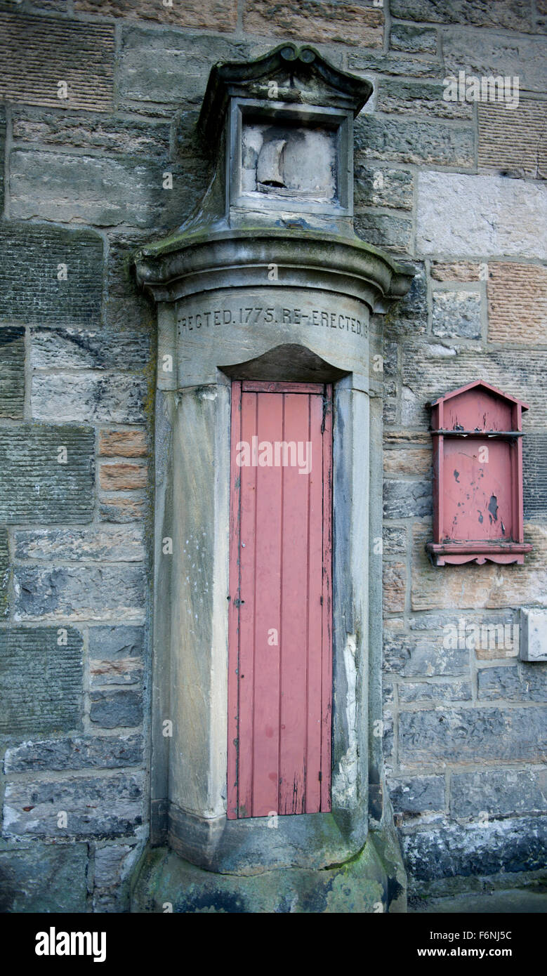 The Newhaven Harbour barometer located on the wall of the former Society of Free Fisherman building, Leith Edinburgh Stock Photo