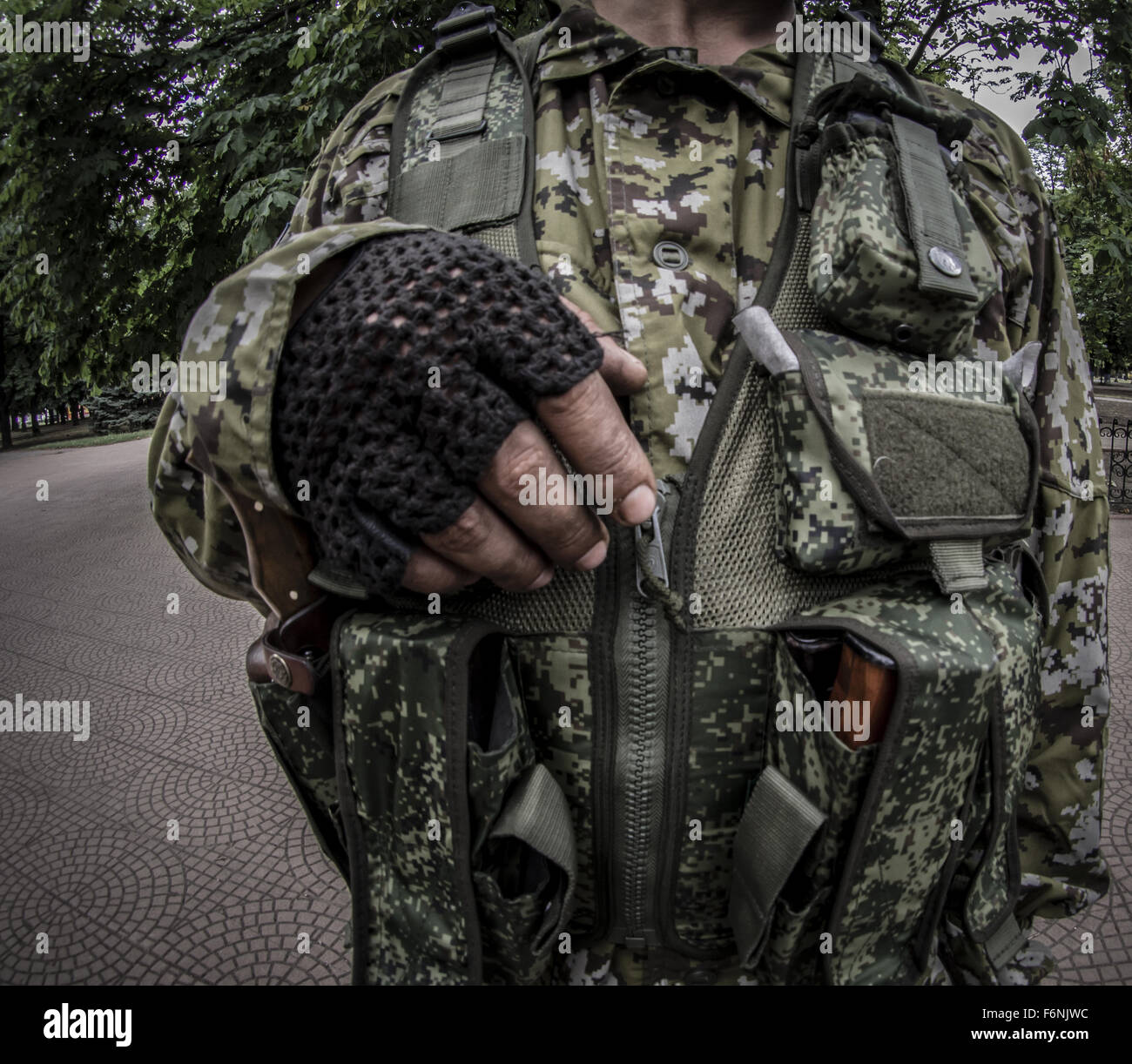 June 11, 2014 - terrorist holding kalashnikov © Igor Golovniov/ZUMA Wire/Alamy Live News Stock Photo