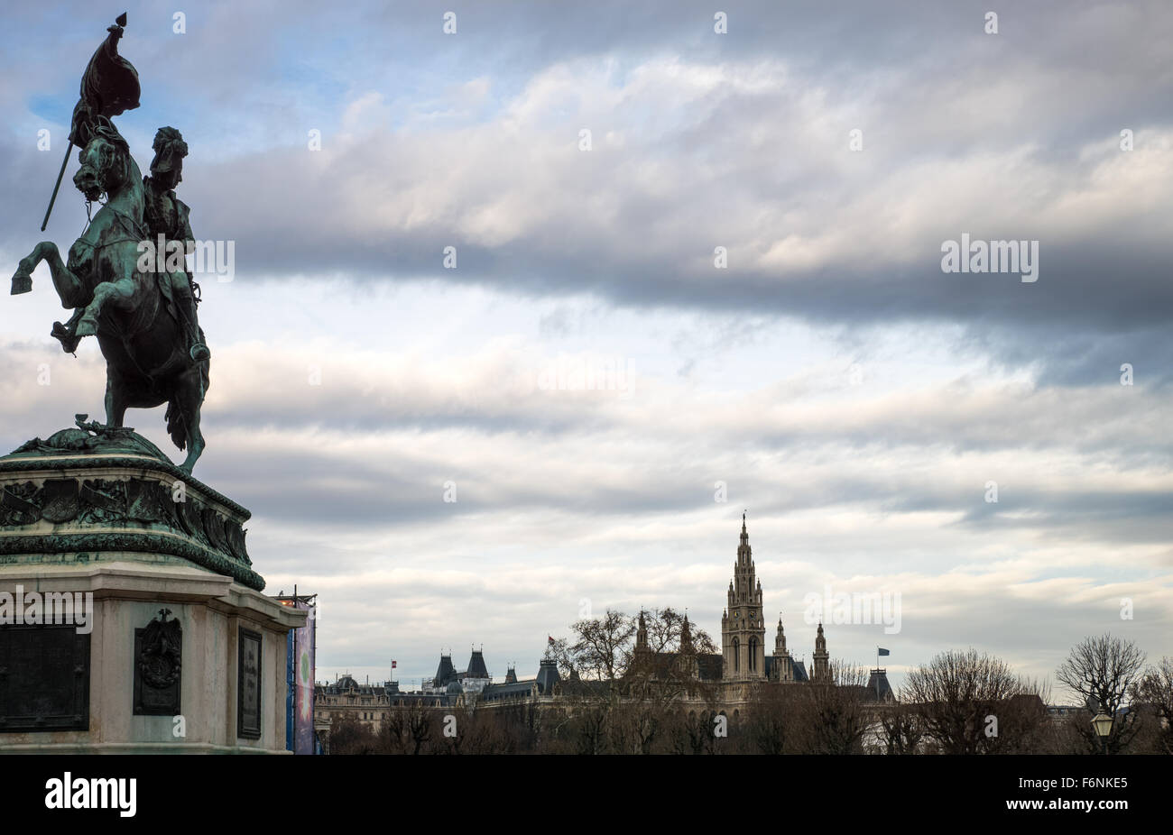 Austria, Vienna, Heldenplatz, the equestrian monument of the Archduke Karl Stock Photo
