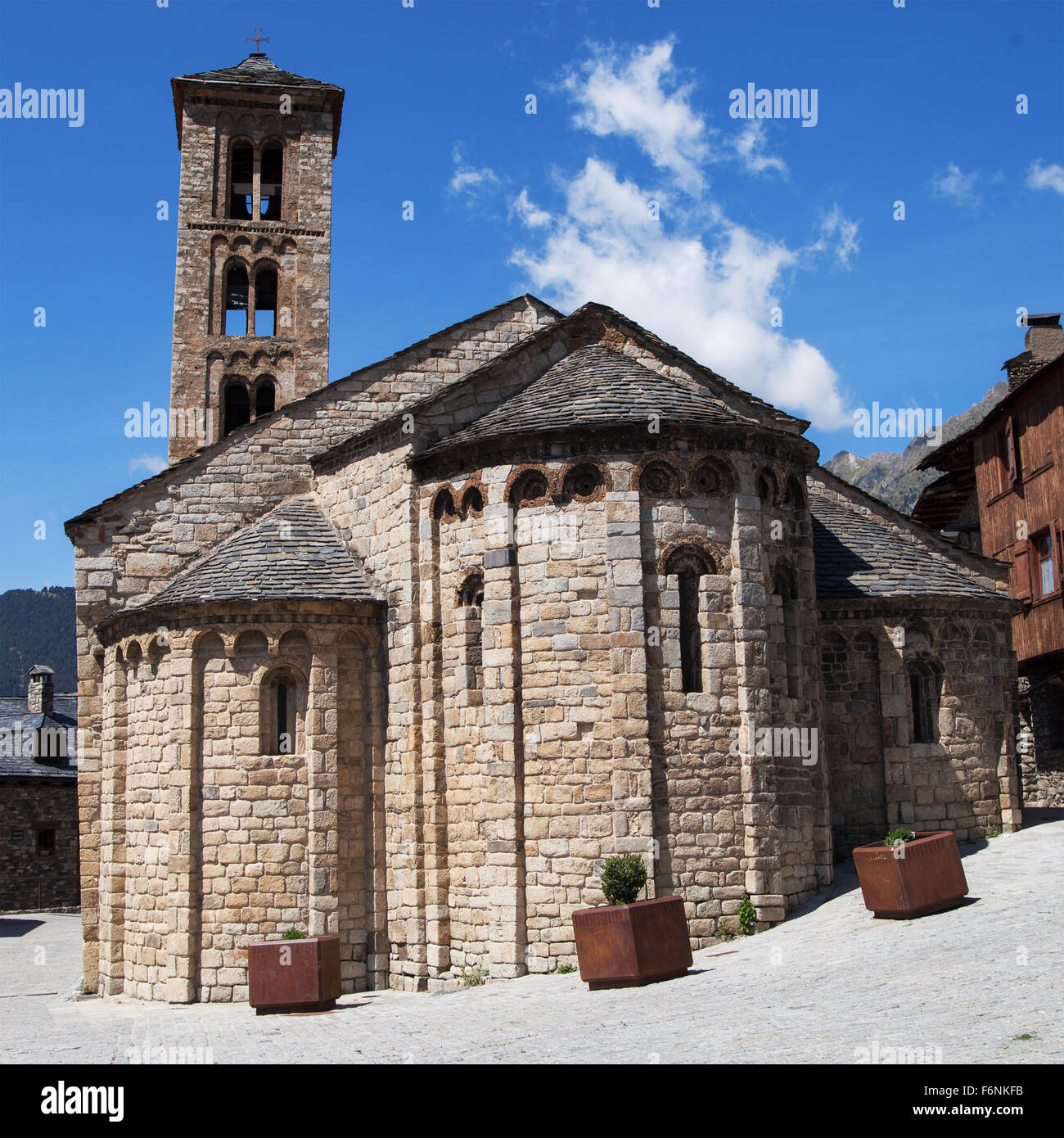 Romanesque church of Sant Maria in Taull, Vall de Boi, Catalonia. Stock Photo