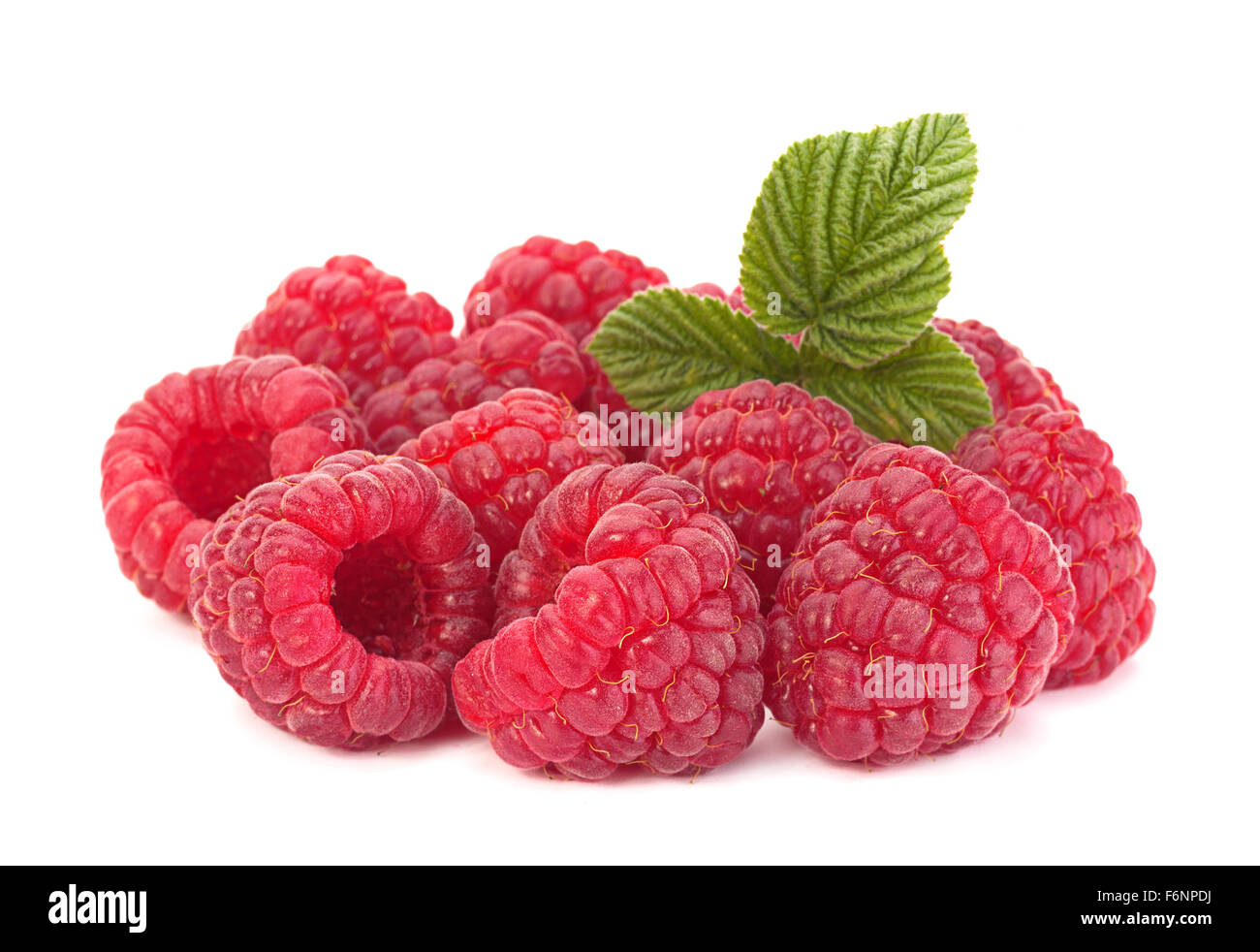 Raspberry fruit closeup isolated on white Stock Photo - Alamy