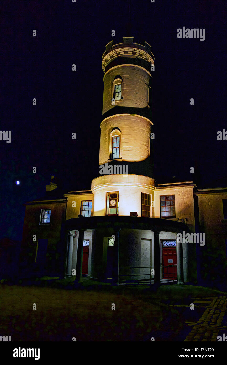 The Arbroath signal tower at night Stock Photo