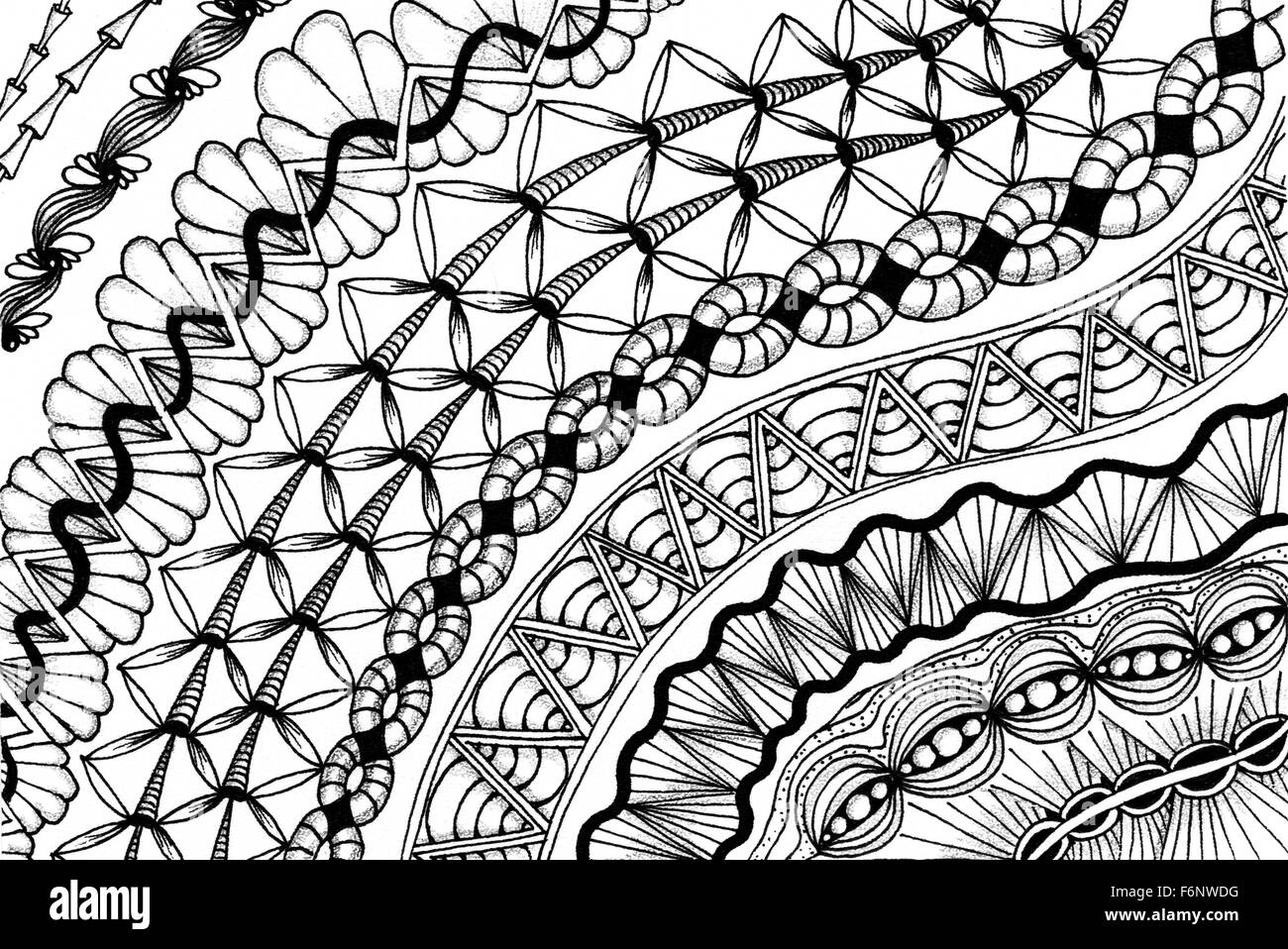 Zentangle meditative drawing Stock Photo Alamy