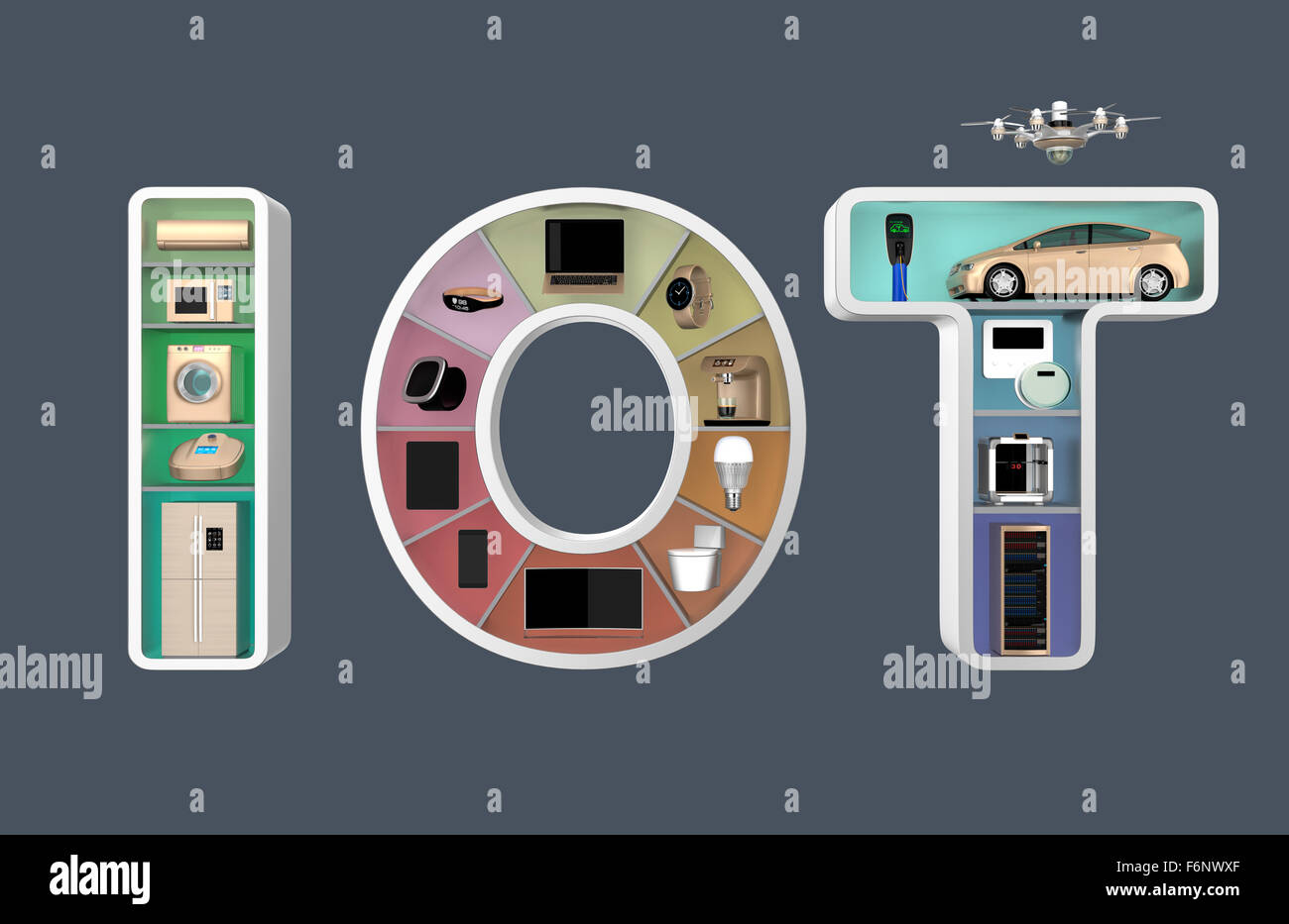 Internet of Things Concept for home appliances. Original design. Stock Photo