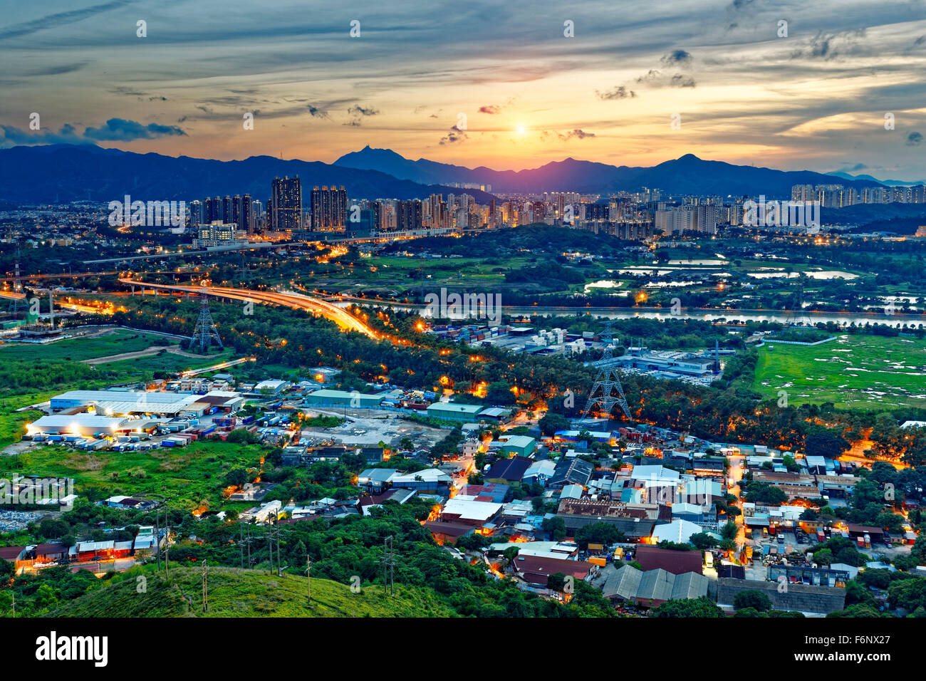 Cityscape of Yuen Long, Hong Kong Stock Photo Alamy