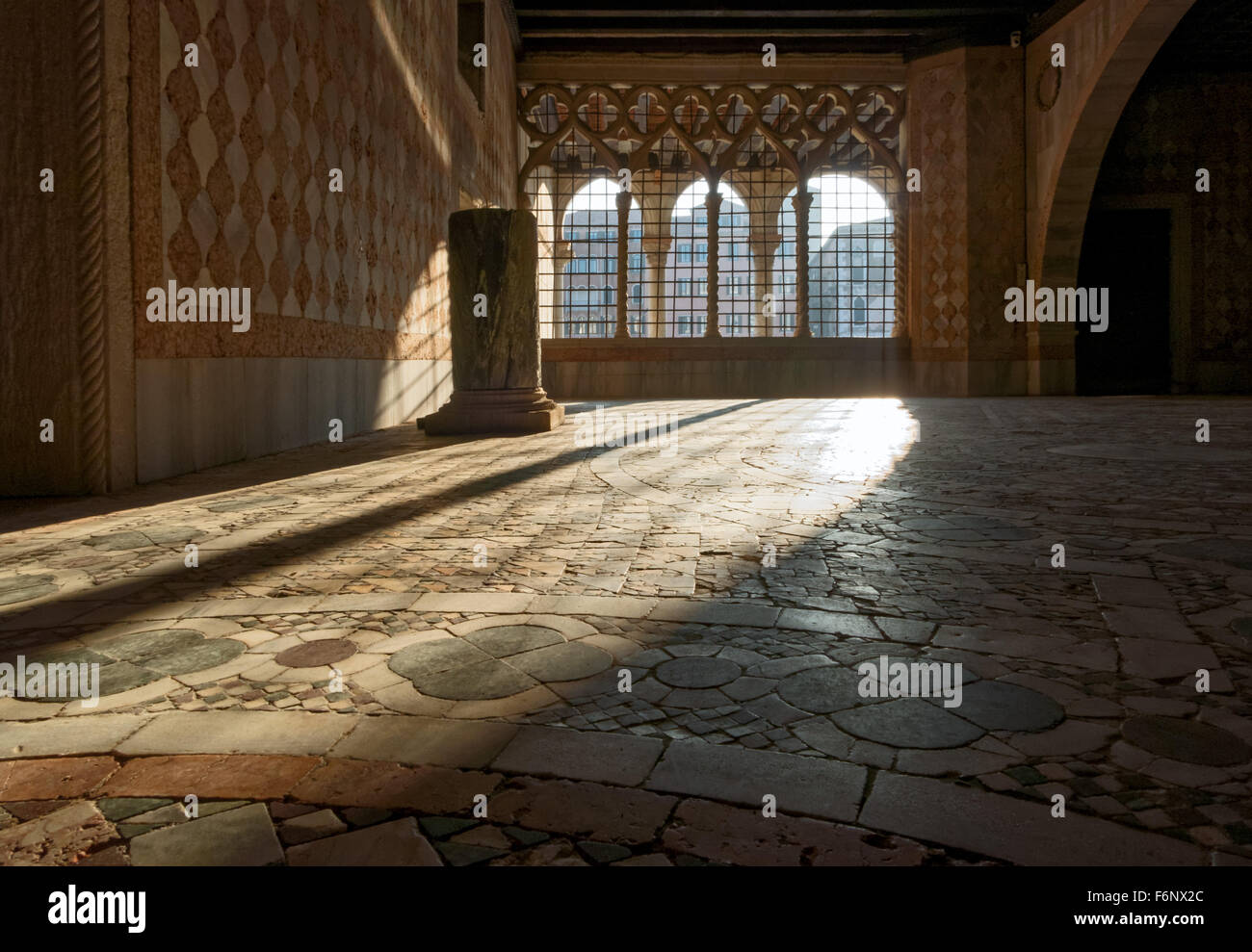 Interior of the Ca D'Oro gothic Palace in Venice Italy Stock Photo